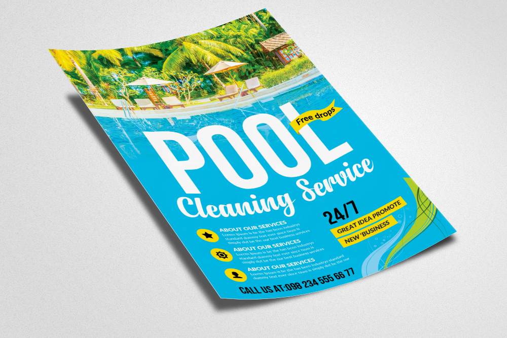 Pool Cleaning Service Flyer (75525) Flyers Design Bundles