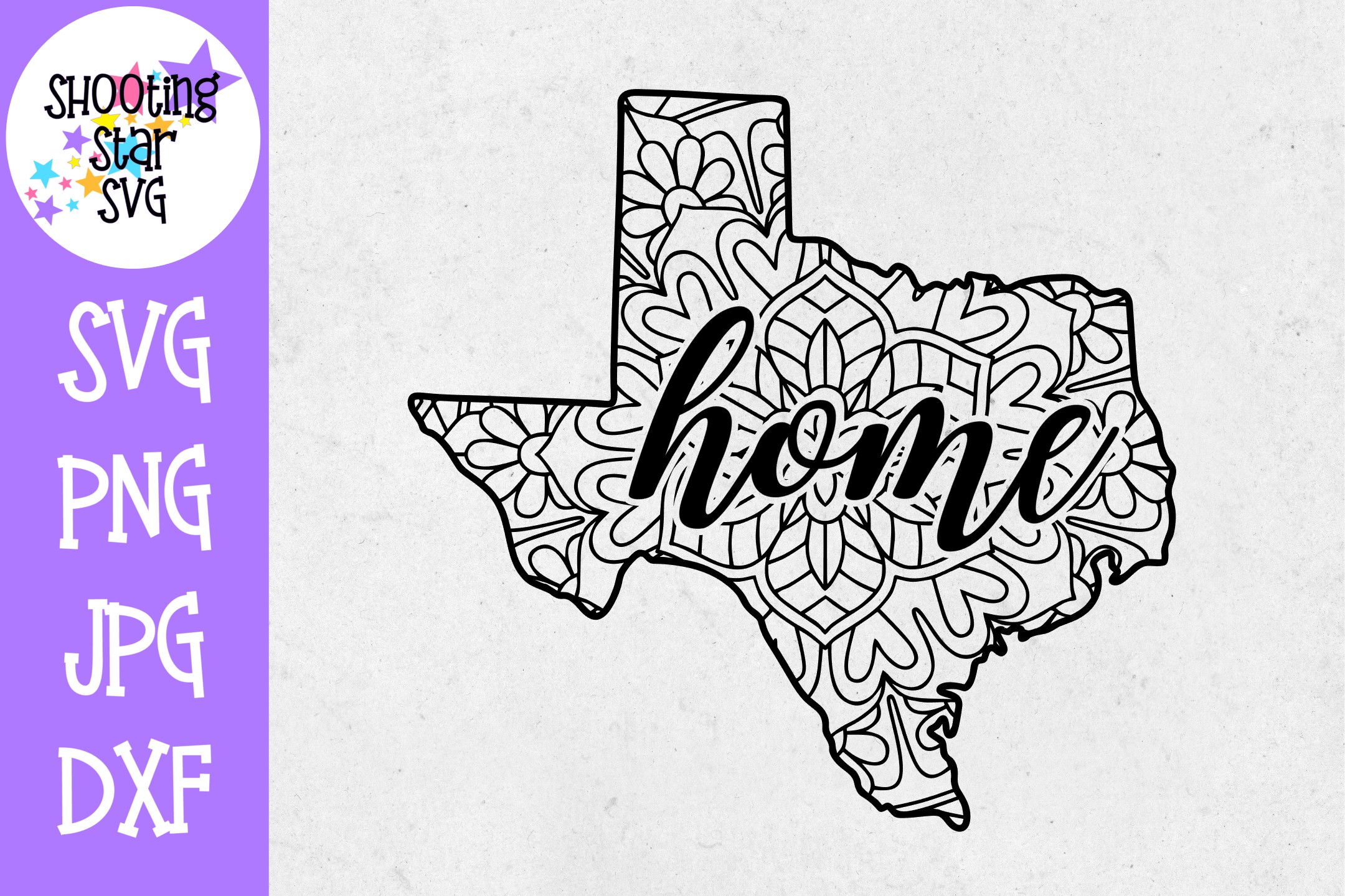 Texas US State Mandala with Home SVG - 50 States SVG (314532) | Cut