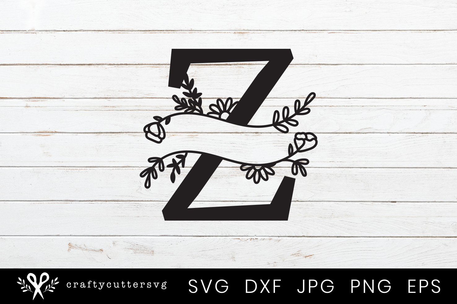 Download Z Split Monogram Letter Handdrawn Botanical Flower Leaves