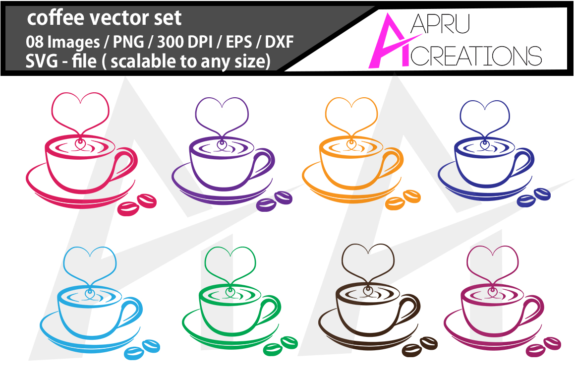 Download coffee SVG cut file / coloured coffee cut file / coffee silhouette vector / valentine coffee ...