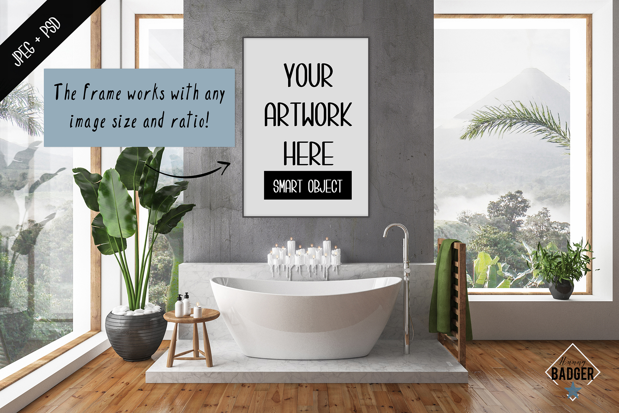 Download Bathroom interior mockup - frame & wall mockup creator