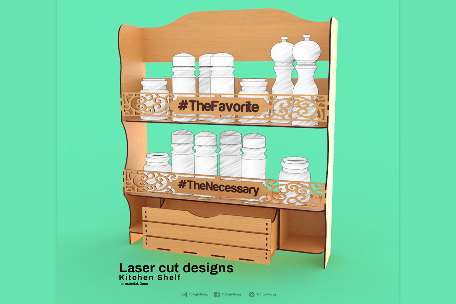 Kitchen shelf Laser cutting File