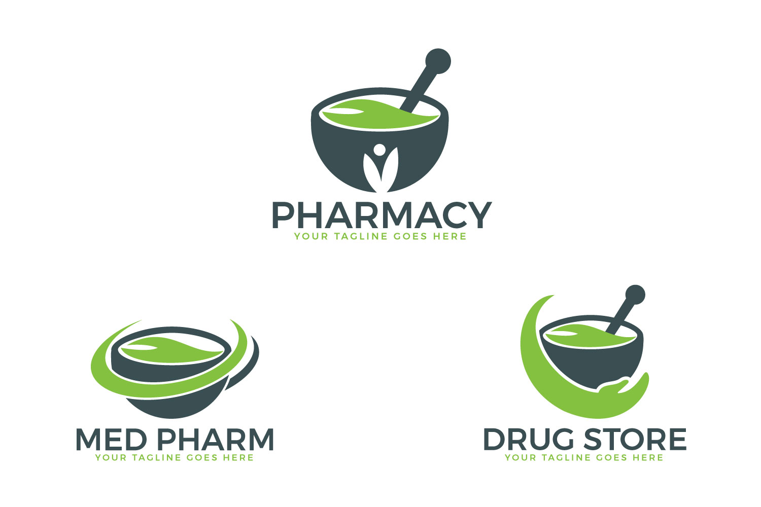 Pharmacy Medical Logo Design Set