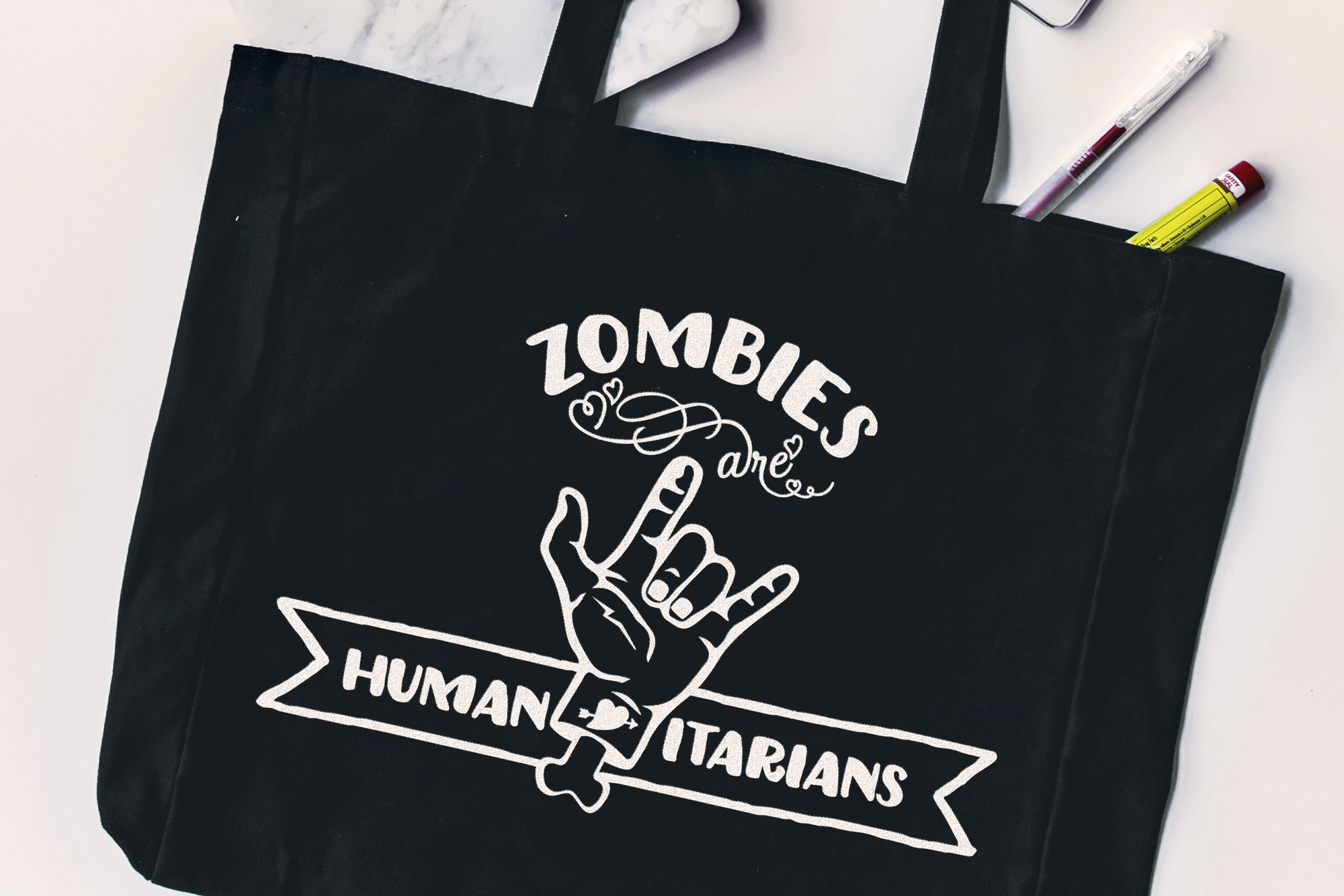 Zombies Are Humanitarians SVG, Funny Halloween Saying (346362