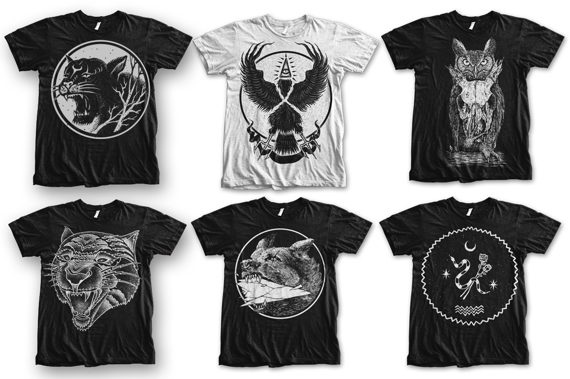 T-Shirt Designs Animal (68790) | Illustrations | Design Bundles