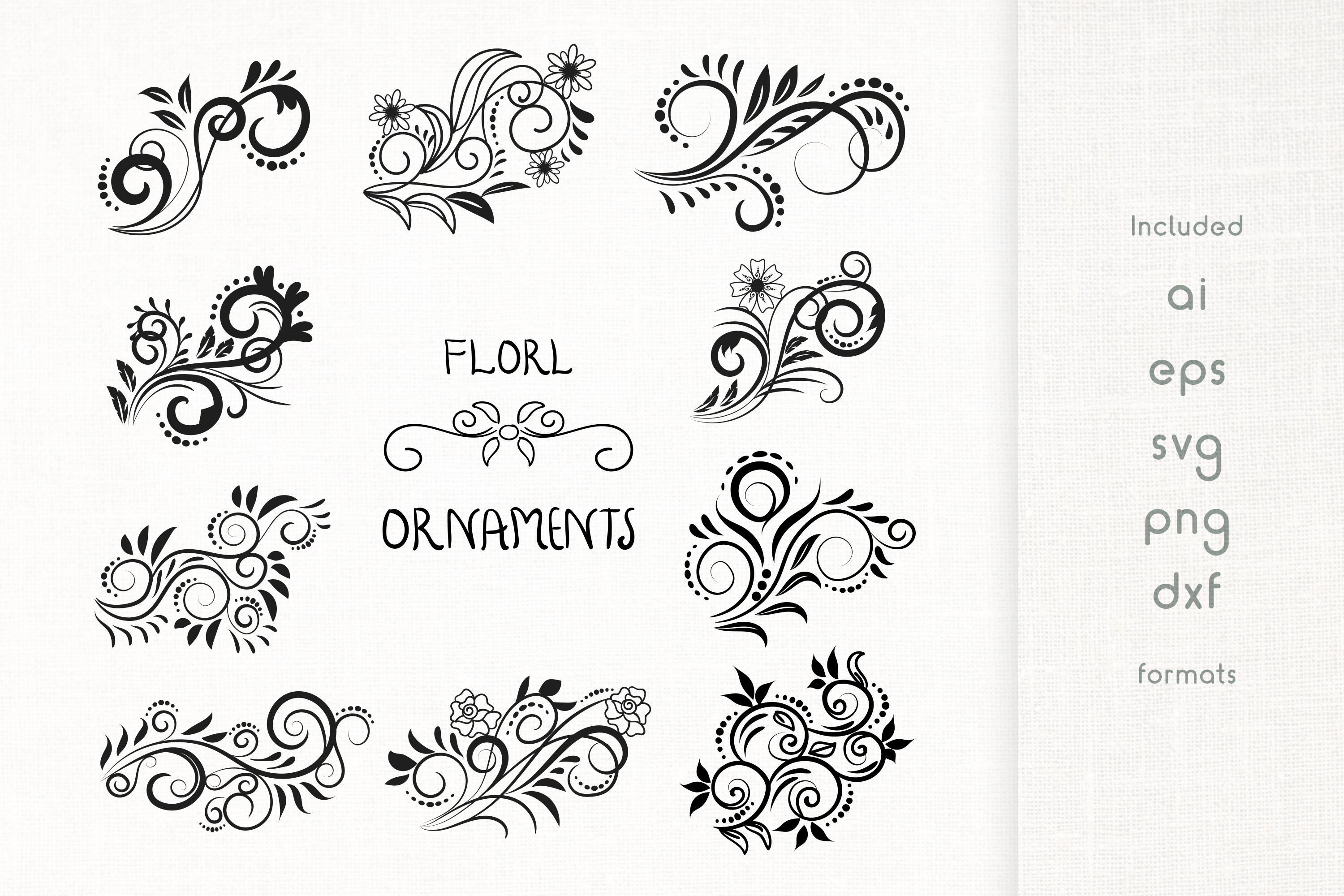 Handmade Floral Ornaments (345956) Illustrations Design Bundles
