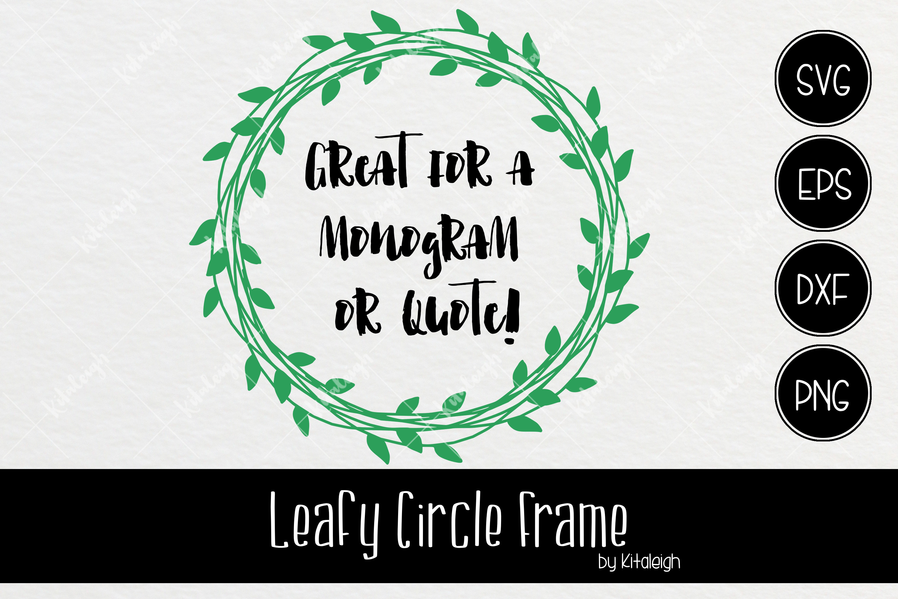 Download Leaf Frame Monogram Circle (88637) | Illustrations | Design Bundles