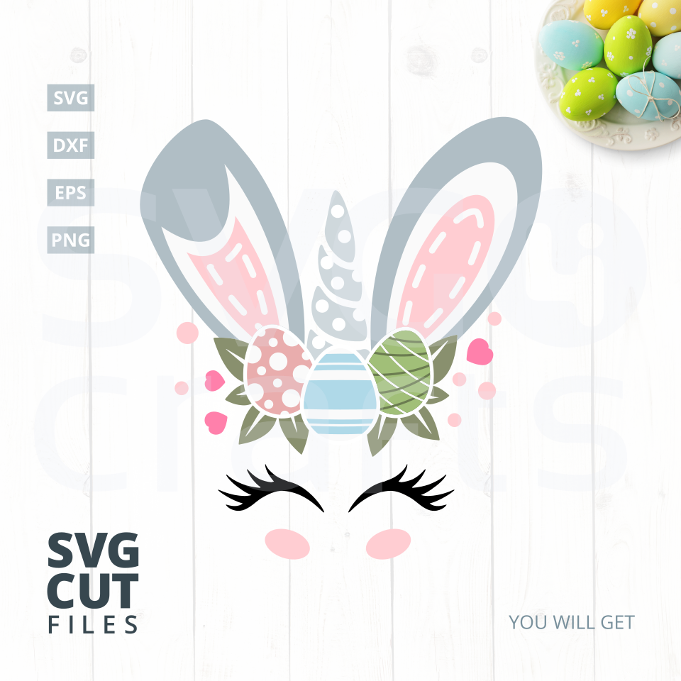 Download Easter Bunny Unicorn SVG Cut File, svg, dxf,eps, png ...