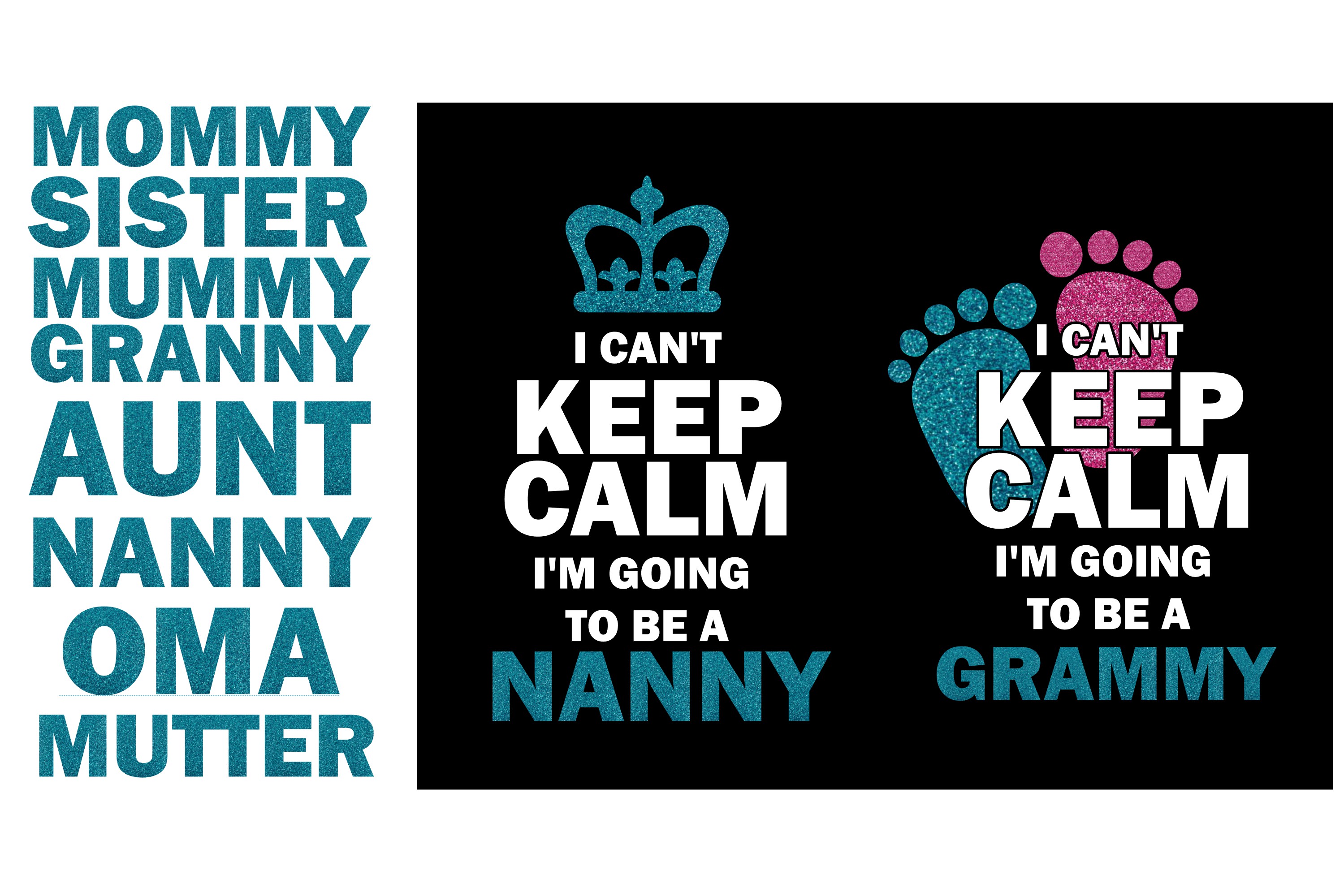 Download I Can't Keep Calm Pregnancy Announcement DXF SVG