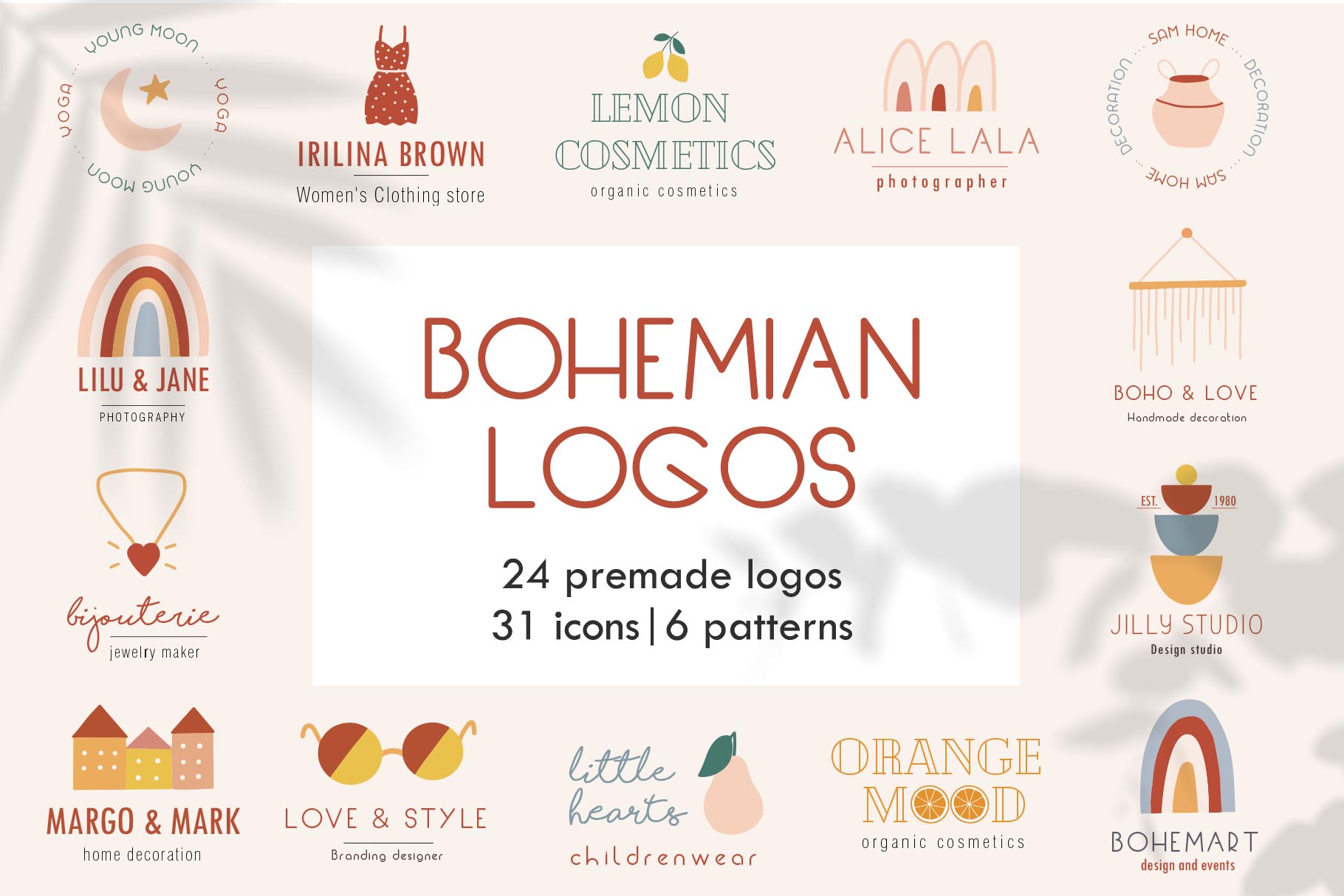 Bohemian logos (359127) Logos Design Bundles