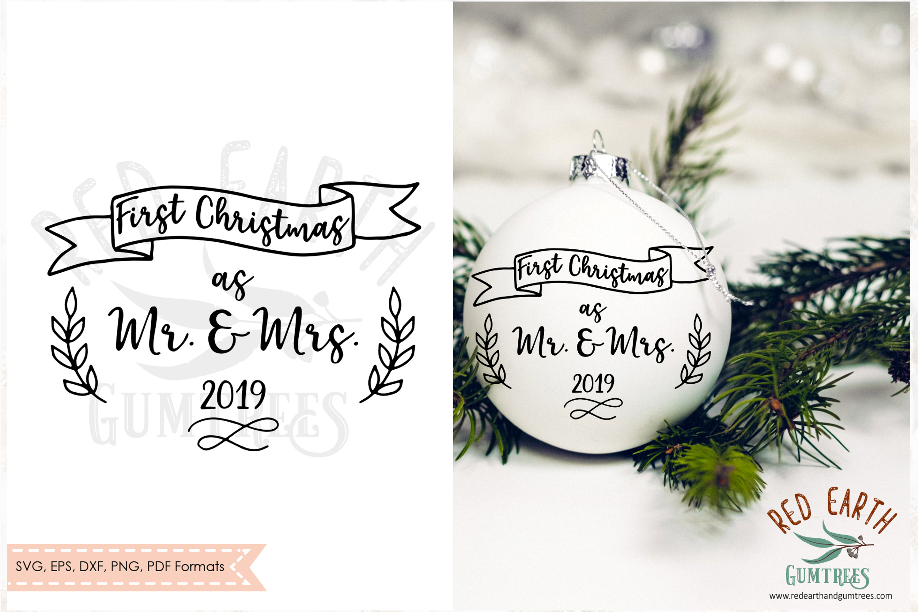 Download First Christmas as mr and Mrs, Newlyweds SVG,DXF,PNG,EPS,PDF