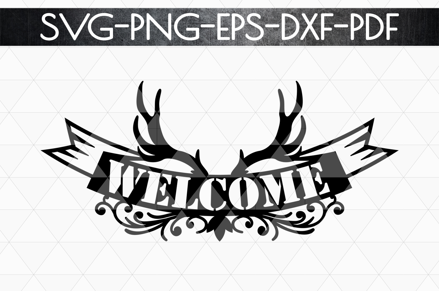 Welcome Antler Sign Papercut Template, Home Decor SVG, PDF ...