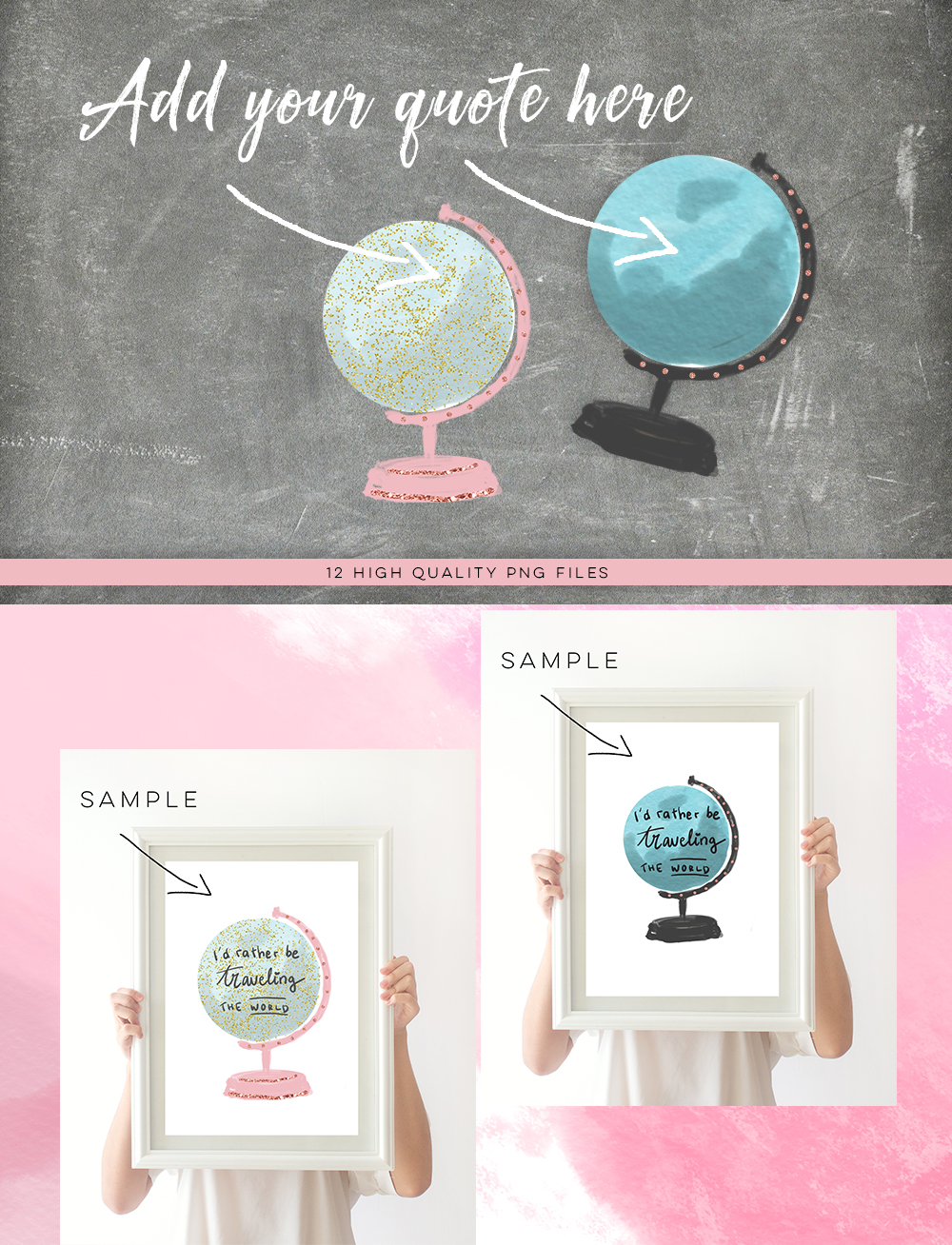 Watercolor Globe Clipart, Globe Clipart, Travel Clipart ...