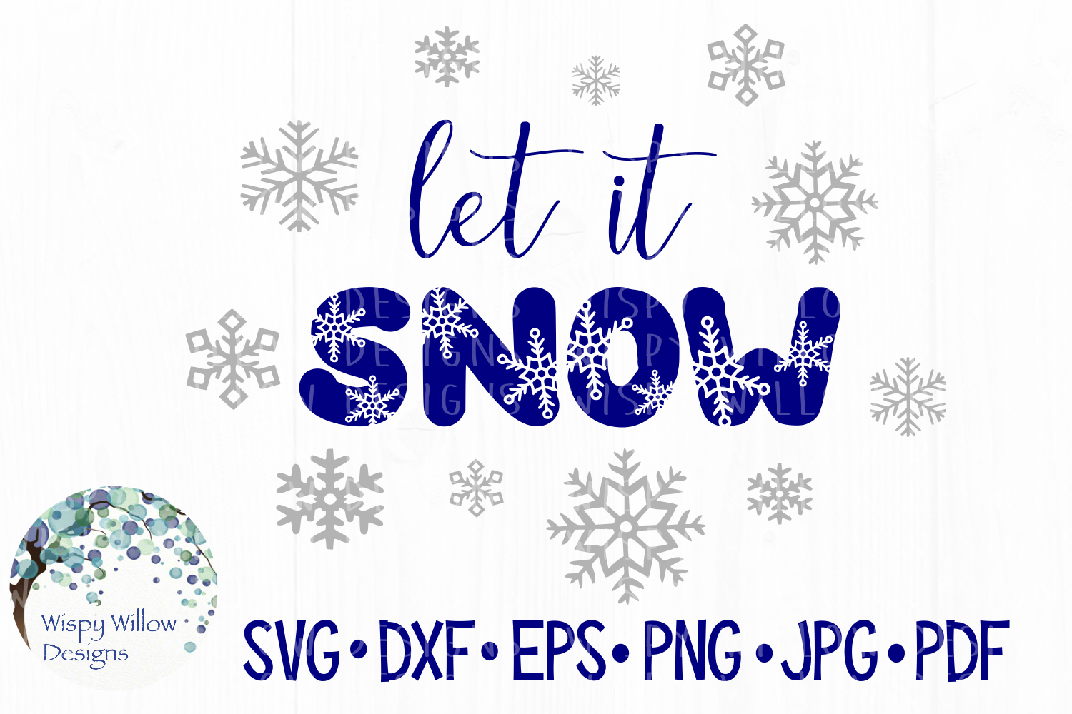 Let it Snow, Winter Snowflake SVG Cut File