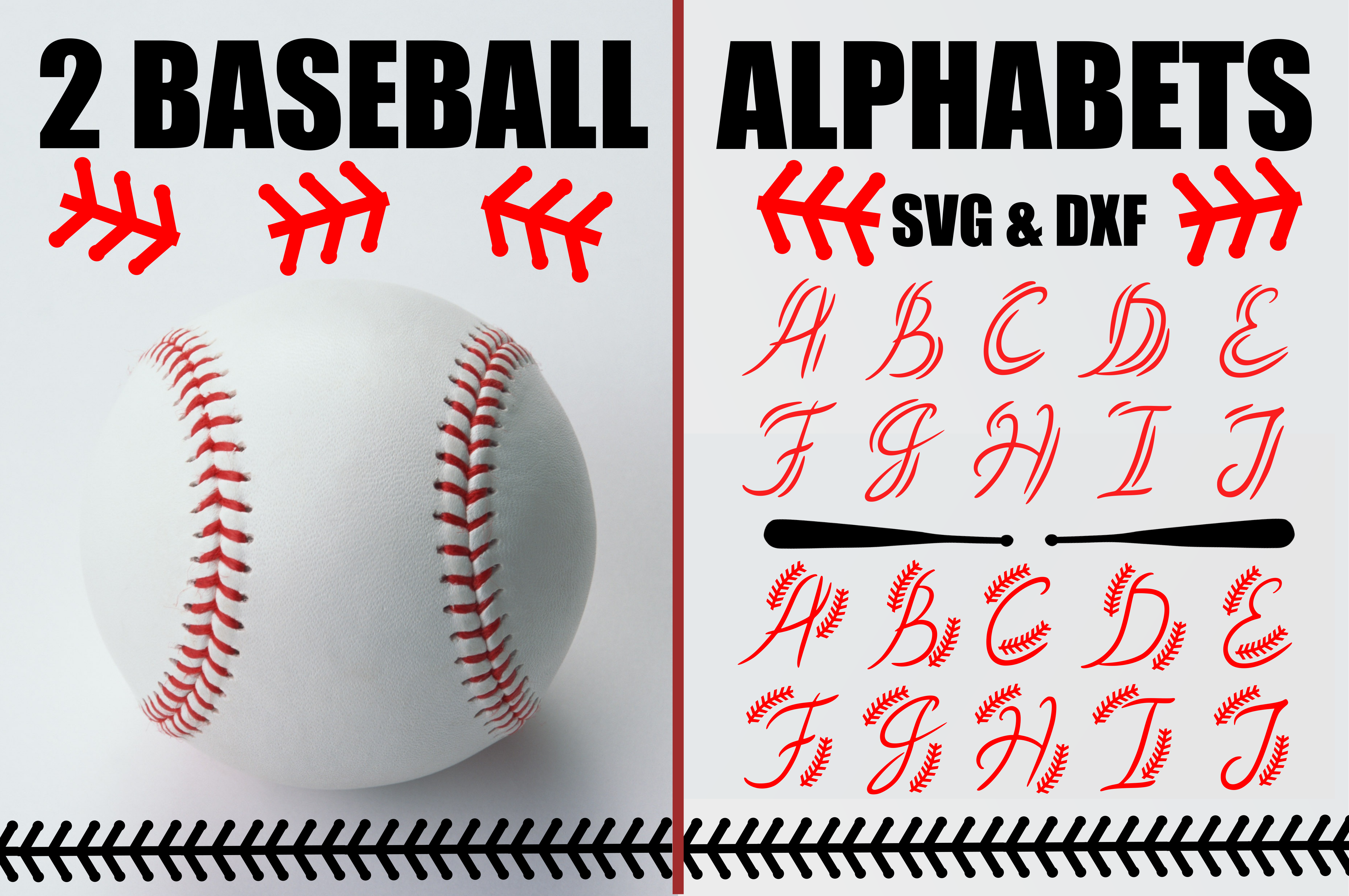 Baseball Alphabets SVG & DXF