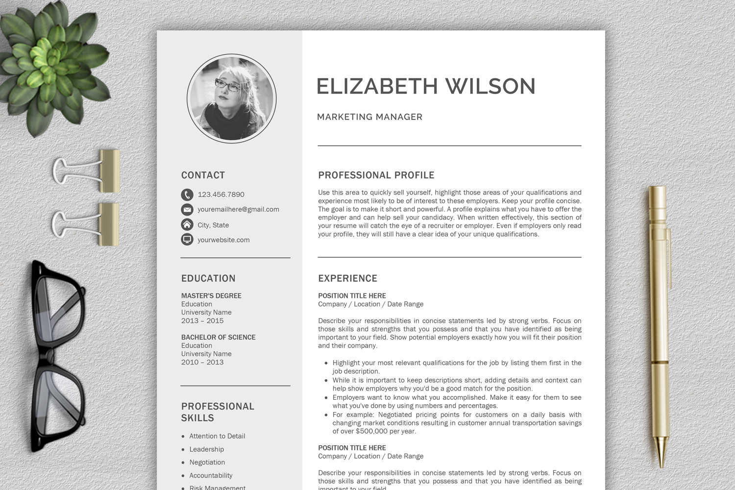 creative resume template  cv template  resume template for