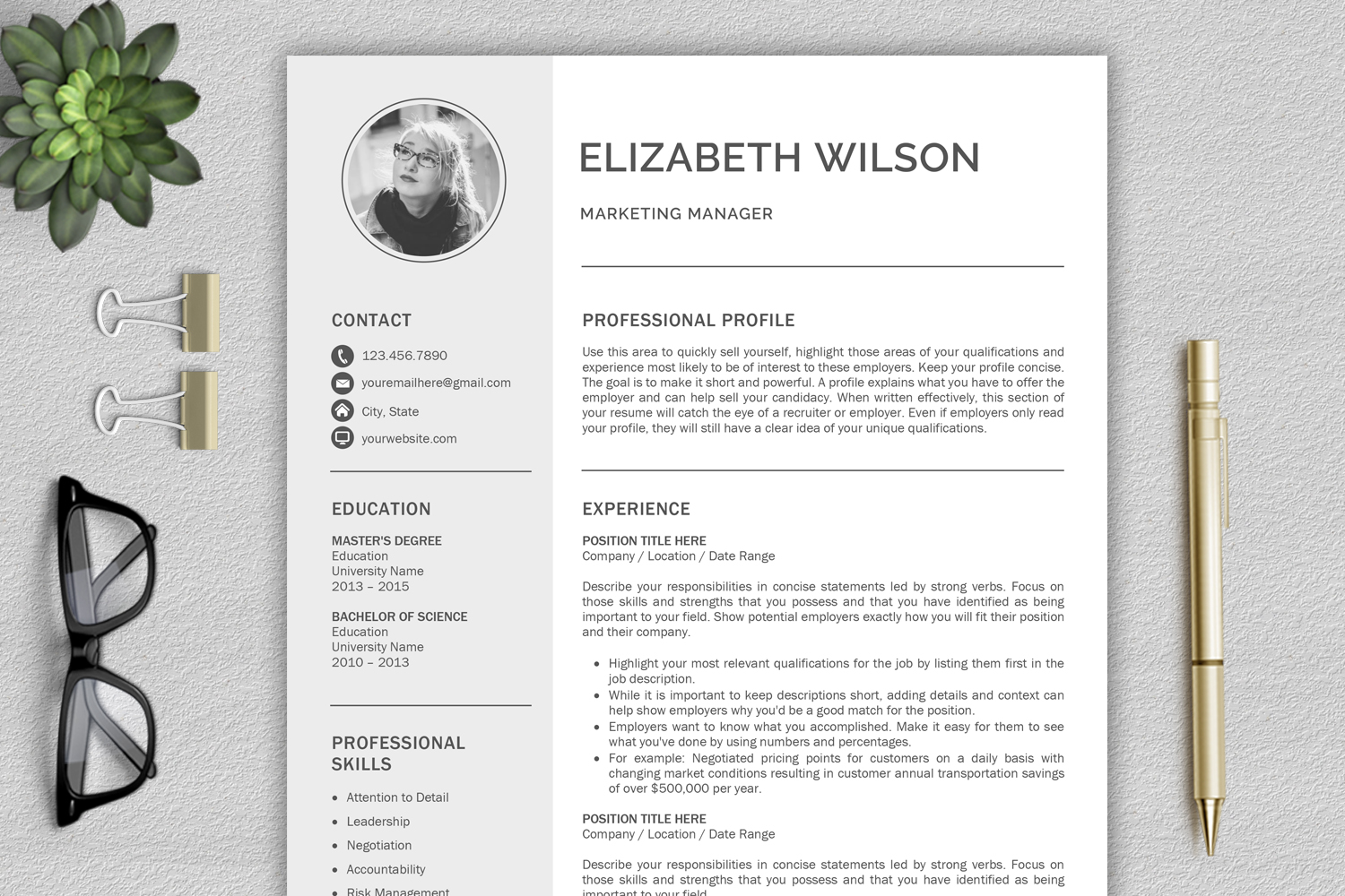 Creative Resume Template, CV Template, Resume Template for ...