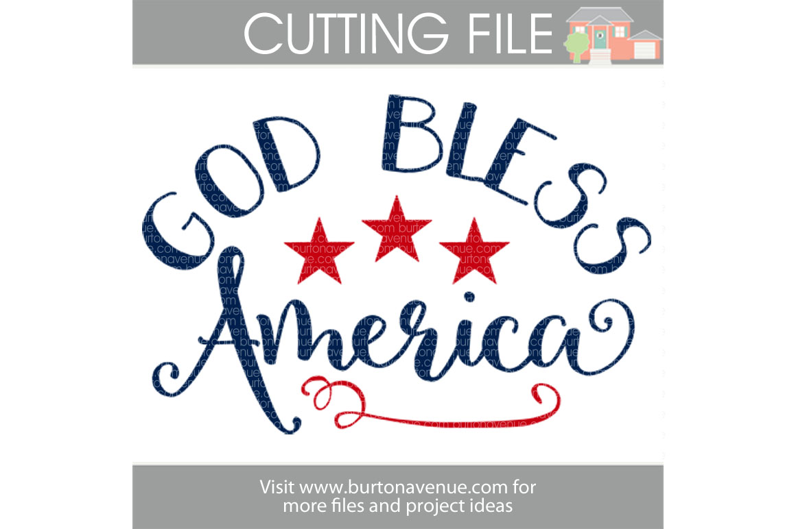 God Bless America SVG Cut File For Silhouette, Cricut, Electronic ...