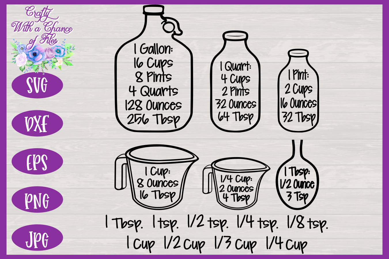 Download Kitchen Conversion SVG | Measurement Chart SVG | Baking SVG (11873) | SVGs | Design Bundles