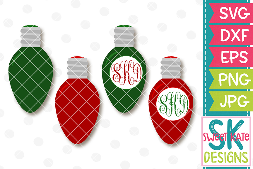 Download Christmas Light Bulb Monogram Option SVG DXF EPS PNG JPG ...