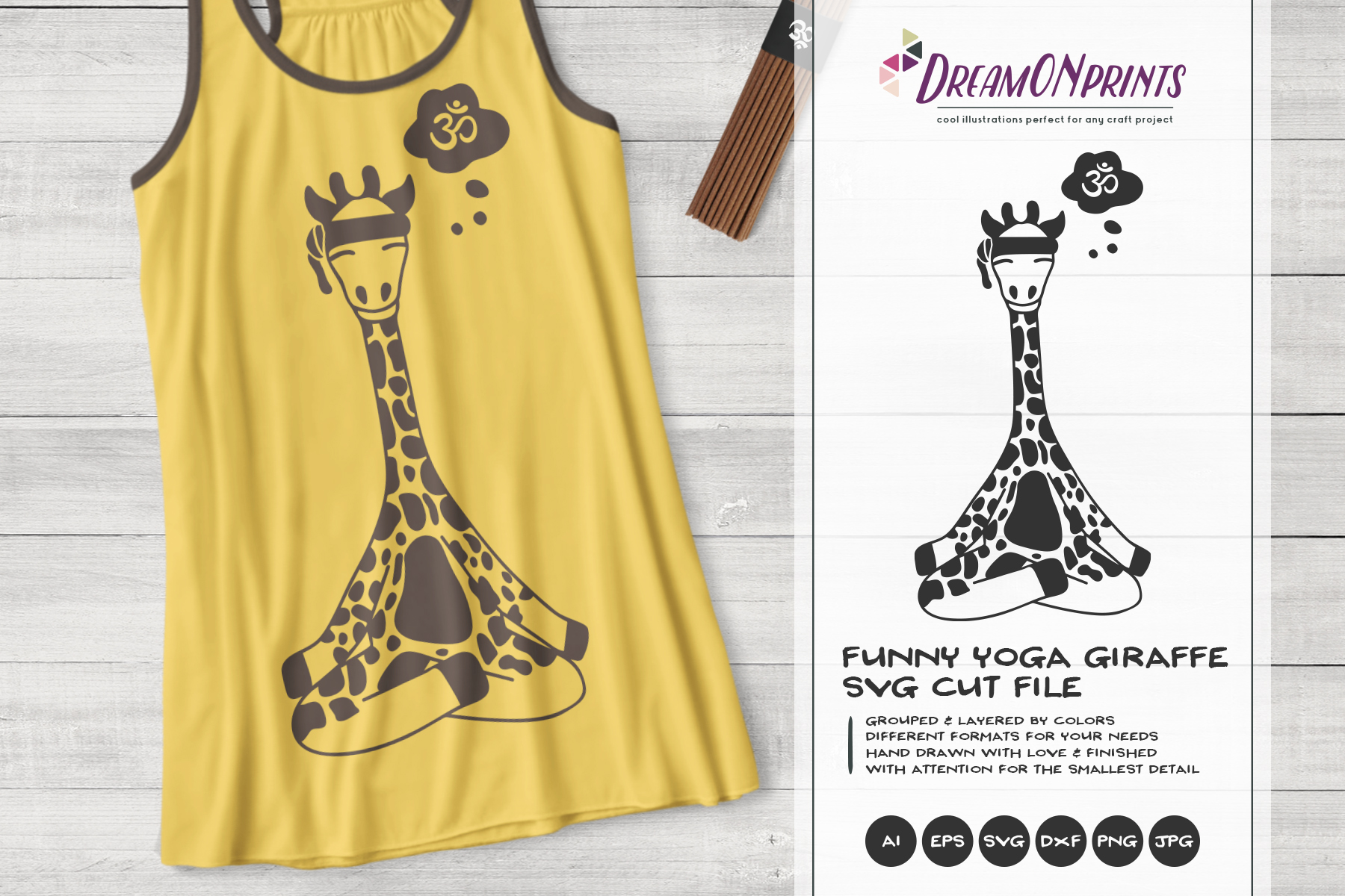 Download Yoga Giraffe SVG | Funny Giraffe SVG Vector (250513) | Illustrations | Design Bundles