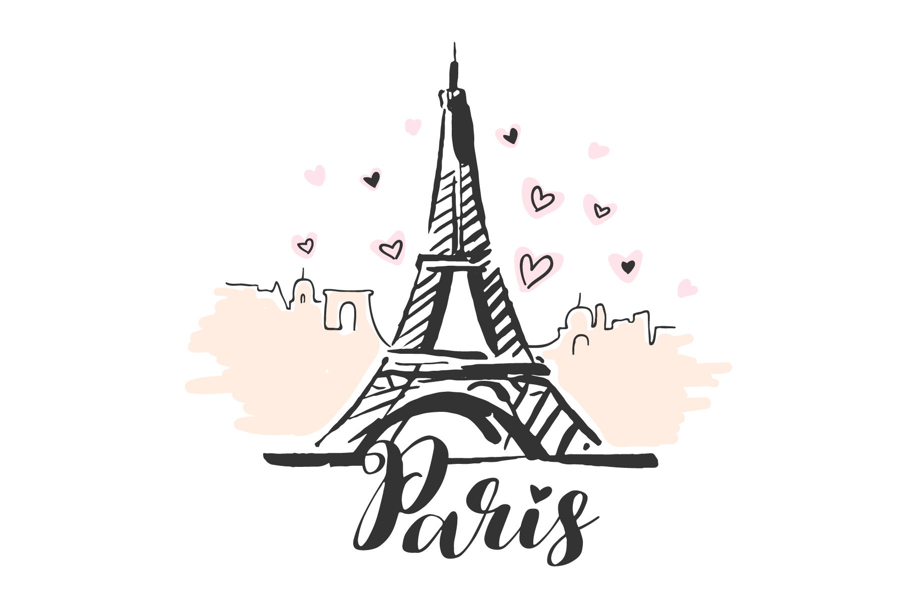 Hand drawn Paris illustration