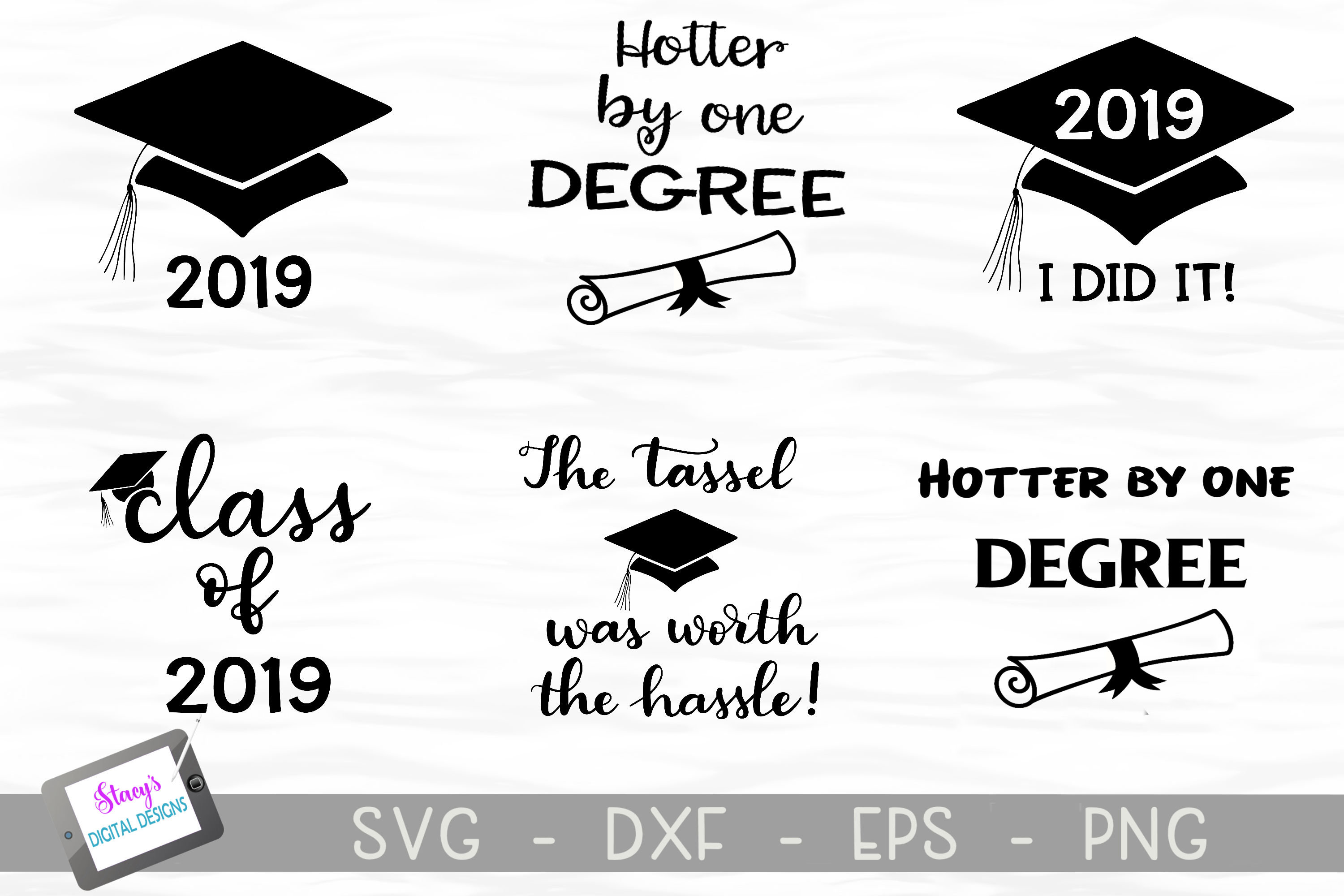 Graduation SVG Bundle - Includes 6 Class of 2019 SVG files (240173) | Cut Files | Design Bundles