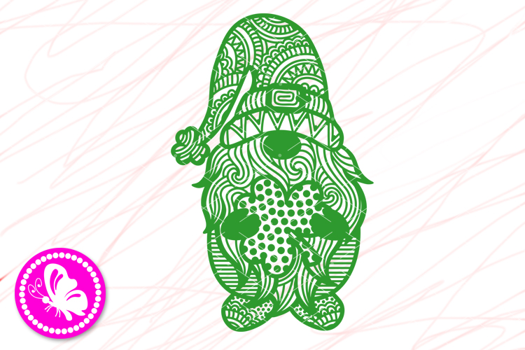 Download Irish Gnome zentangle svg St. Patrick's day decor Mandala