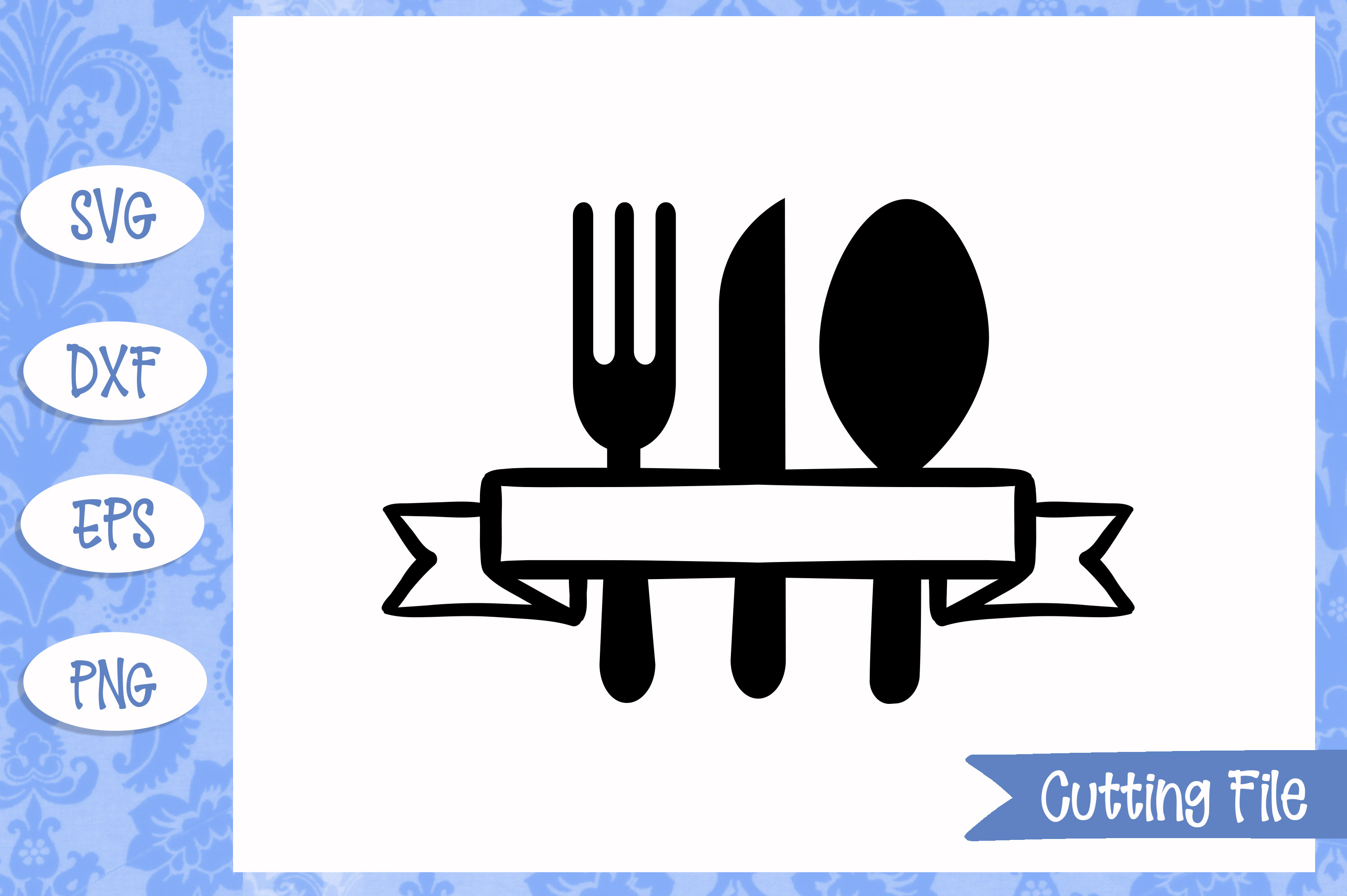 Split Utensils Monogram Svg File