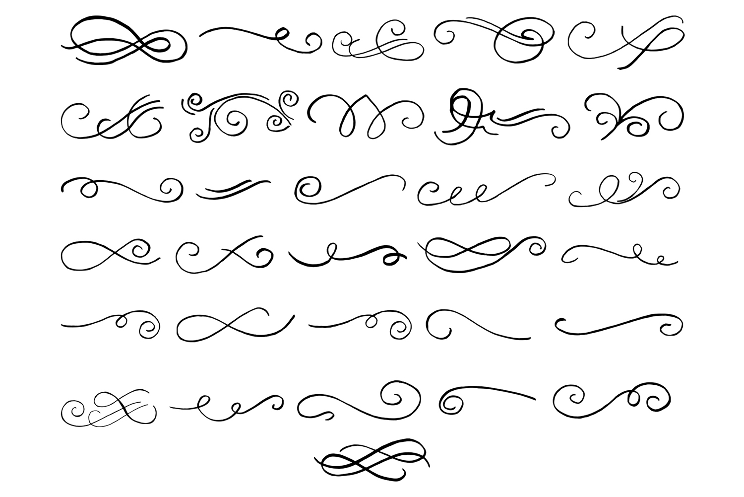 31 Hand Drawn Swoosh & Swirl Cliparts Ver. 2 (312575) | Illustrations ...