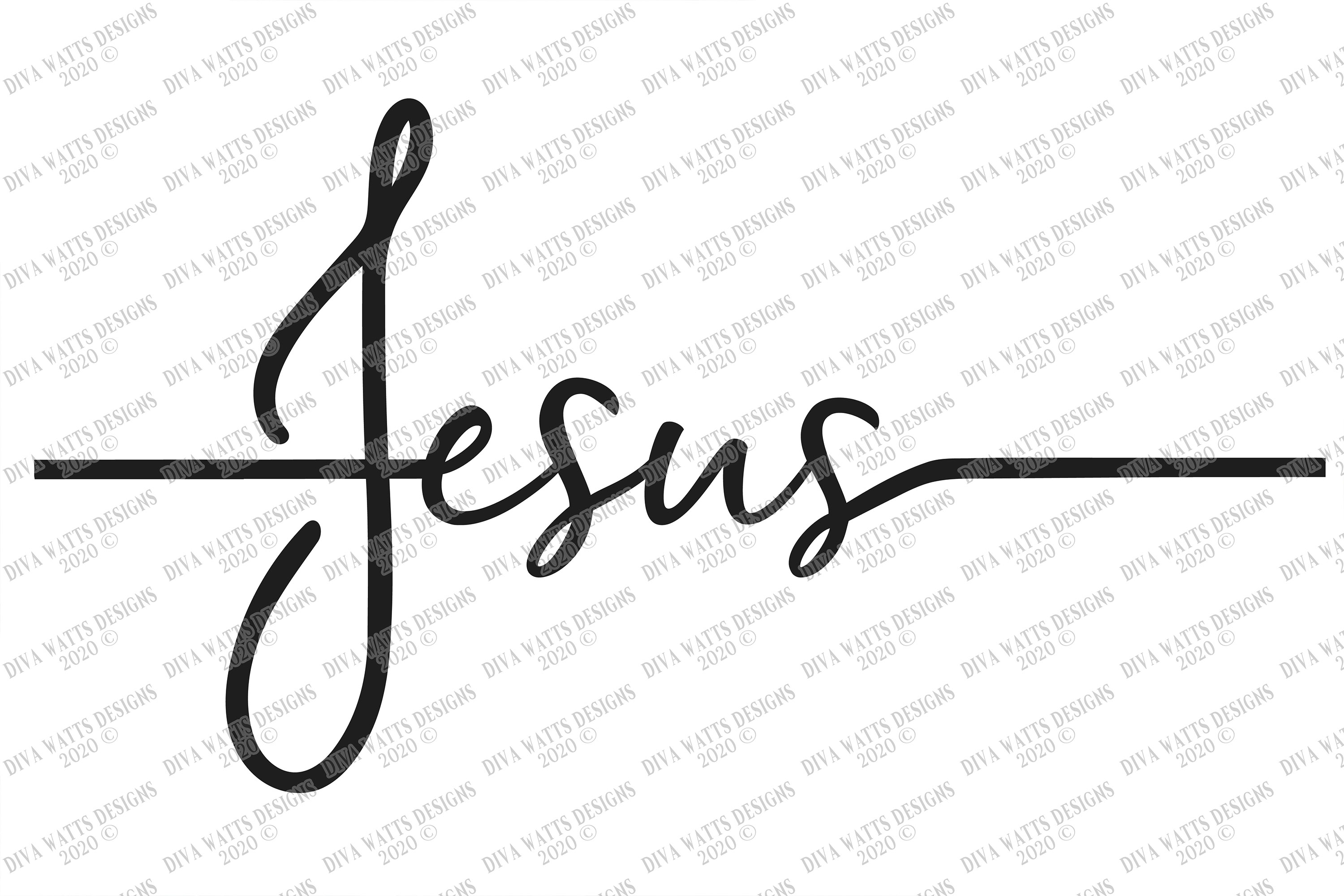 Jesus Cross - Cutting File - Clipart - SVG DXF - Christian