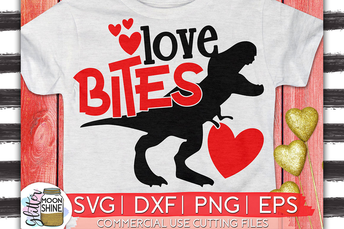 Love Bites Dinosaur SVG DXF PNG EPS Cutting Files