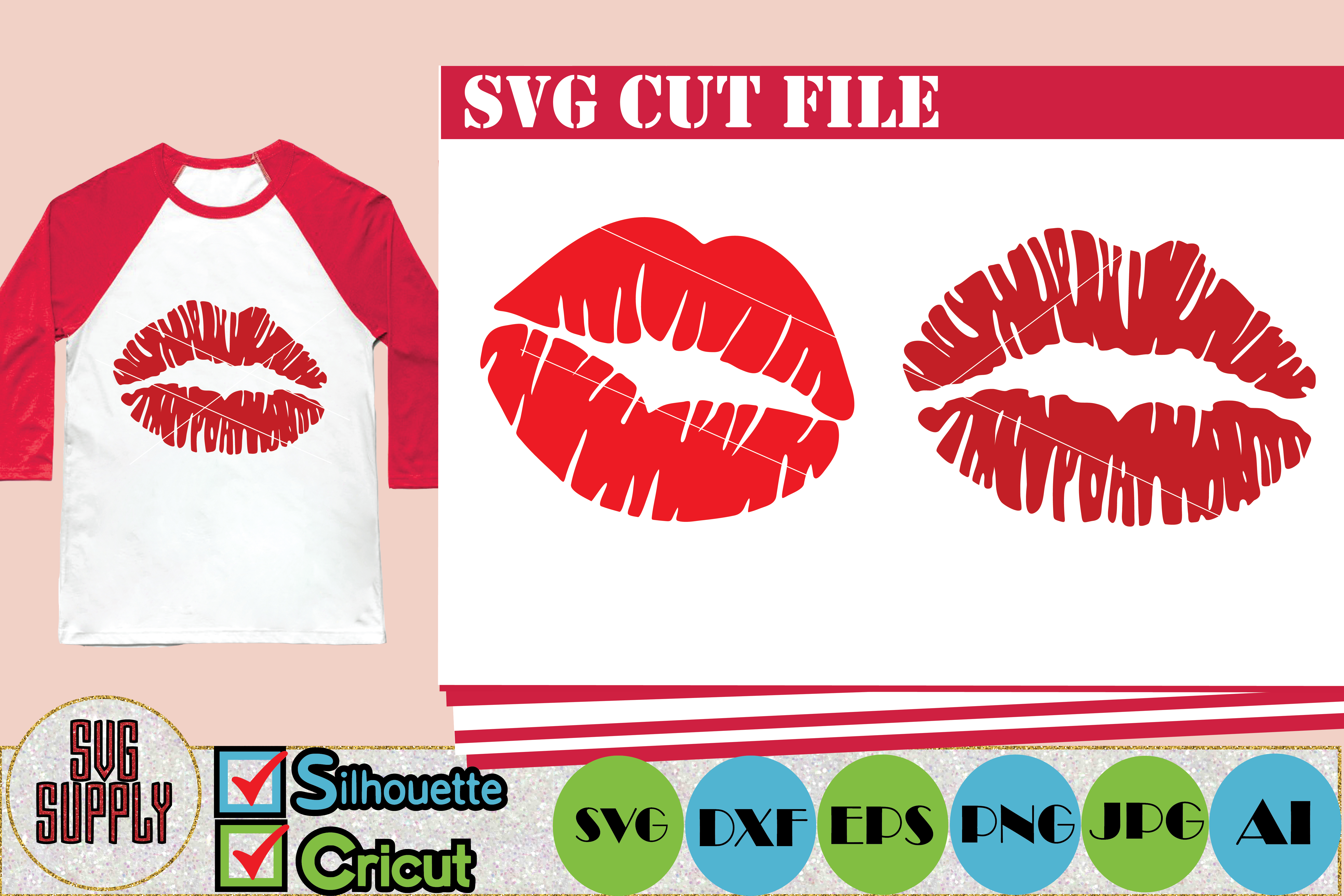 Download Kiss SVG Smuck SVG Lips SVG Cut File