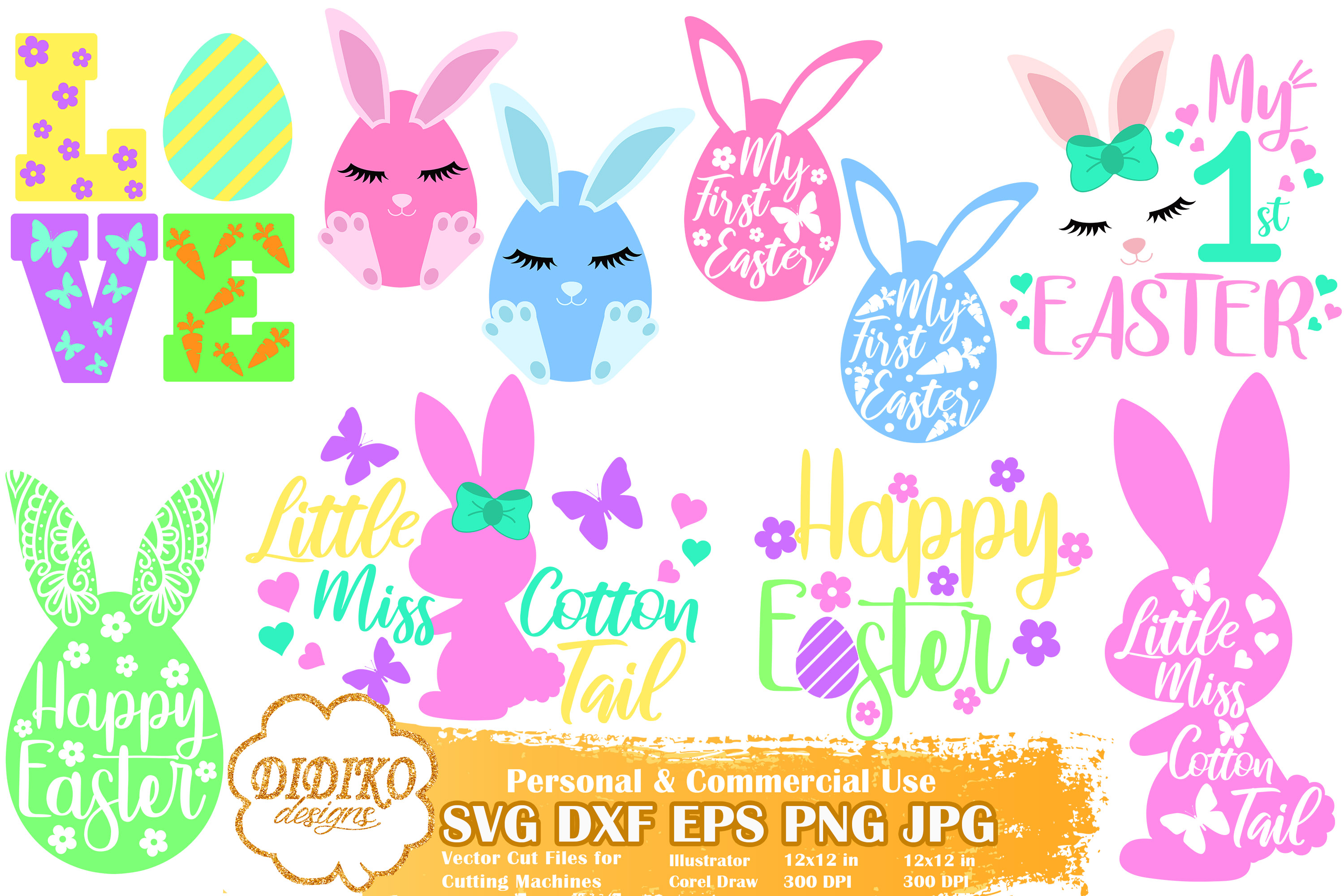 Download Easter Bundle SVG, Easter Bunny Bundle SVG, Easter Egg SVG (534527) | Cut Files | Design Bundles