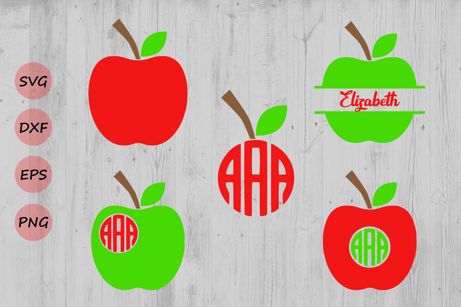 Download Apple SVG, Monogram Apple SVG Frames, PNG, Eps, Dxf ...