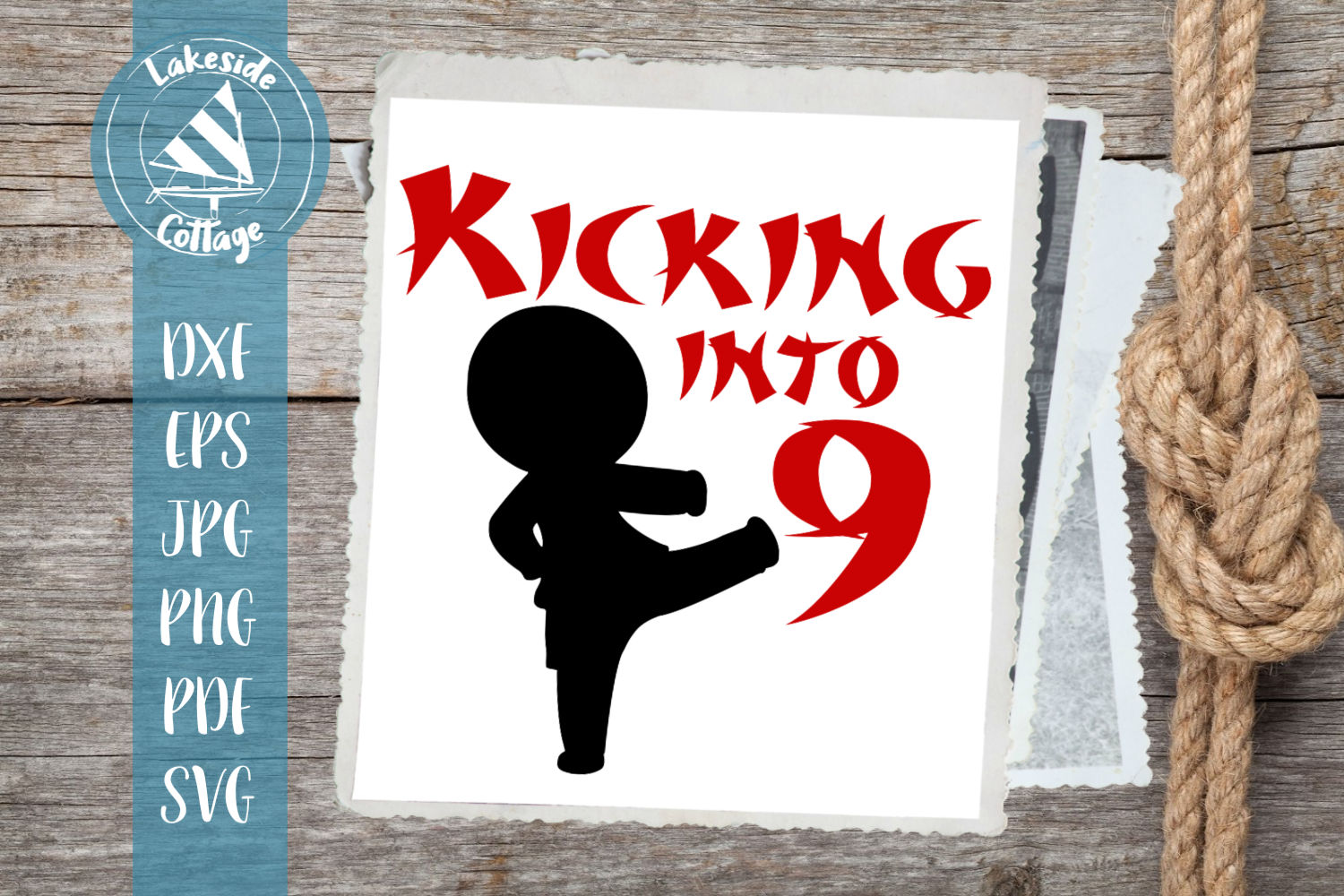 Download Kicking into 9 Boy- Martial Arts Inspired 9th Birthday SVG ...