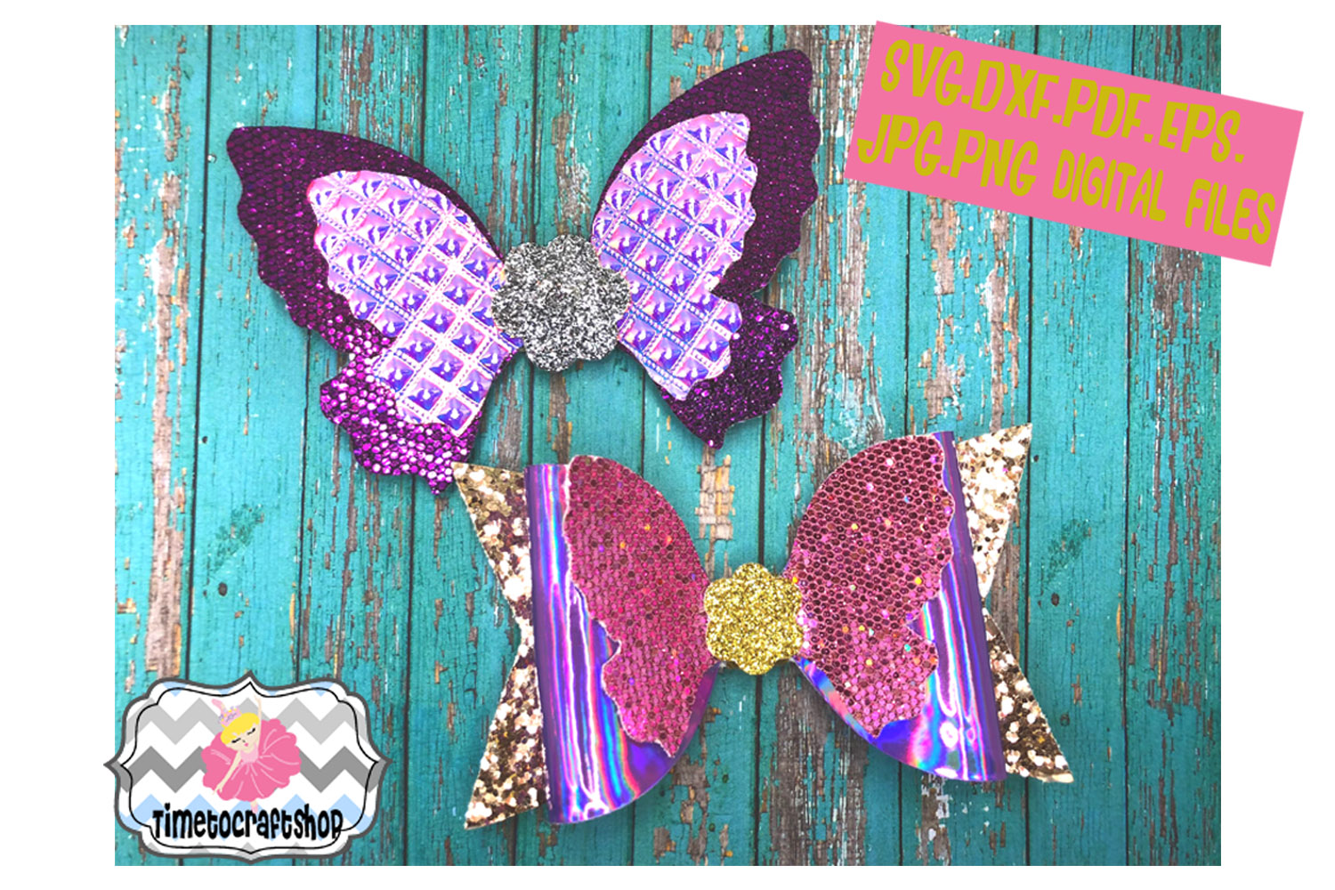 Butterfly Hair Bow Template. Svg. Dxf. Pdf. Eps. Jpg. Png ...
