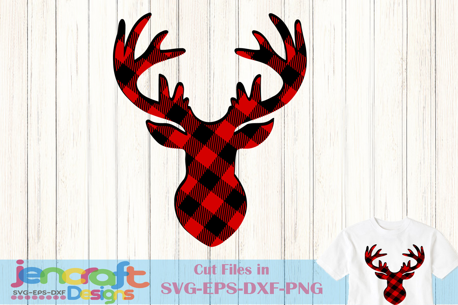 Download Buffalo Plaid Reindeer SVG, Christmas Deer svg Antlers Buck