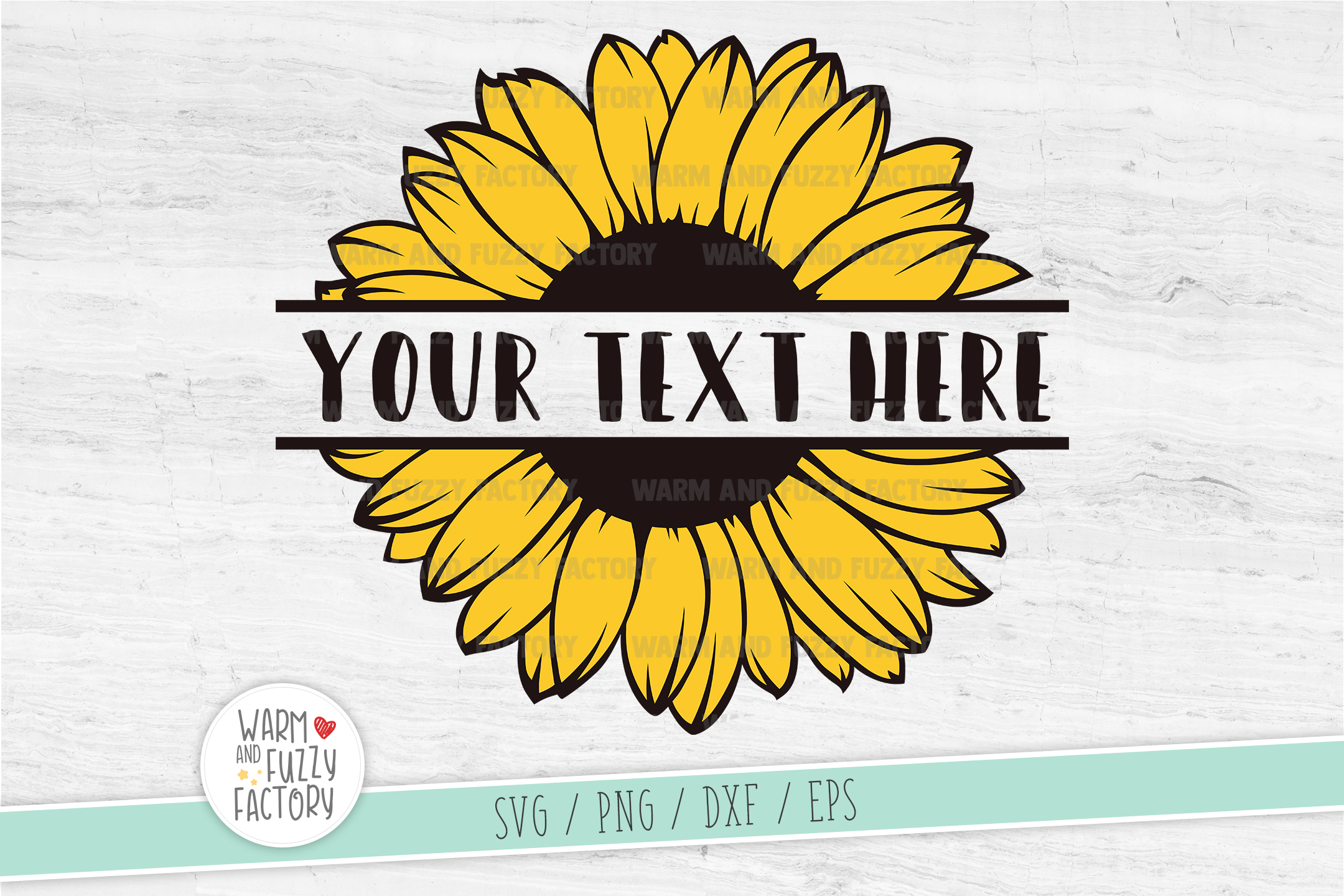 Sunflower svg, Sunflower split monogram svg, Flower svg