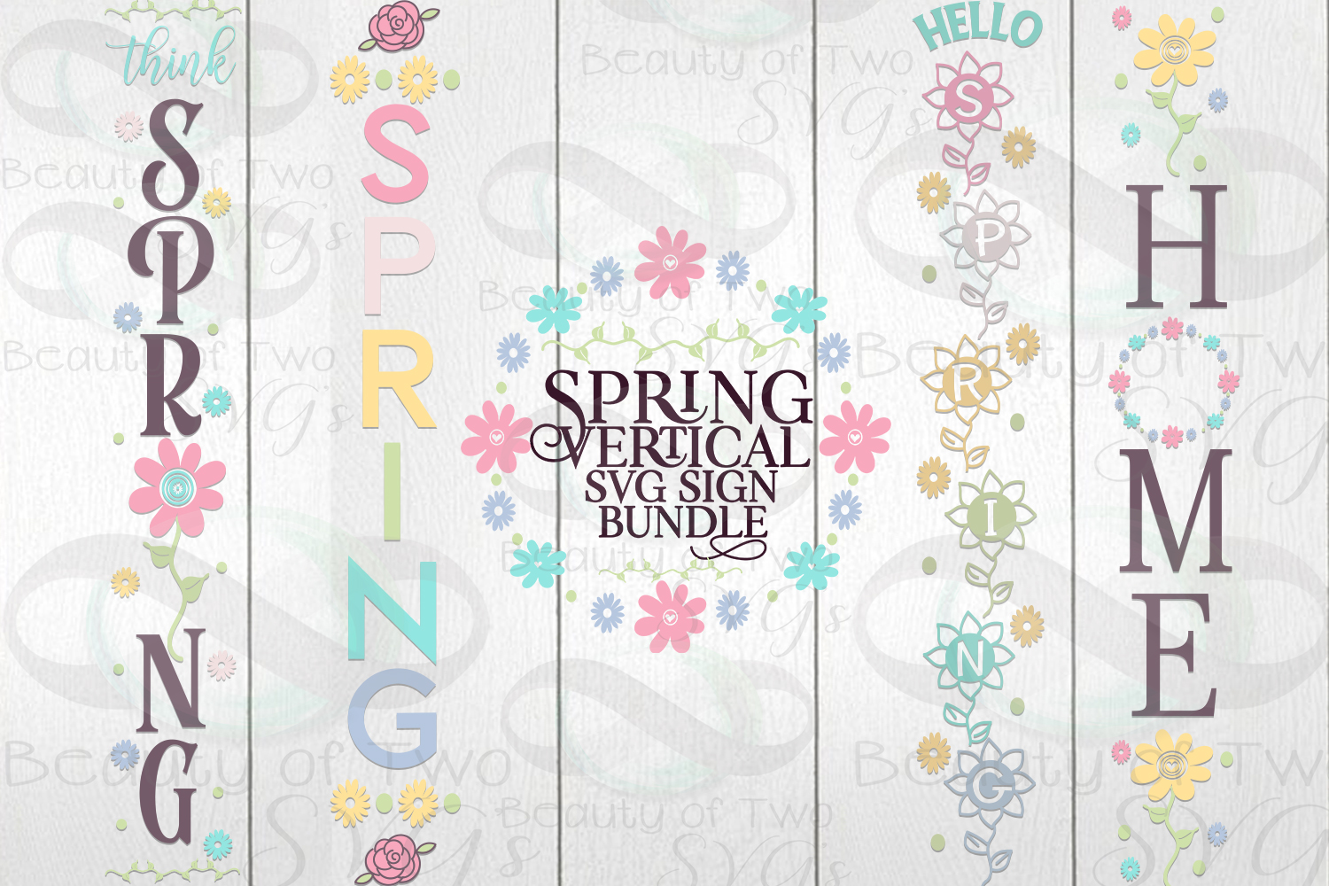 Download Spring Vertical svg Sign Bundle, 4 Spring Farmhouse svg sign