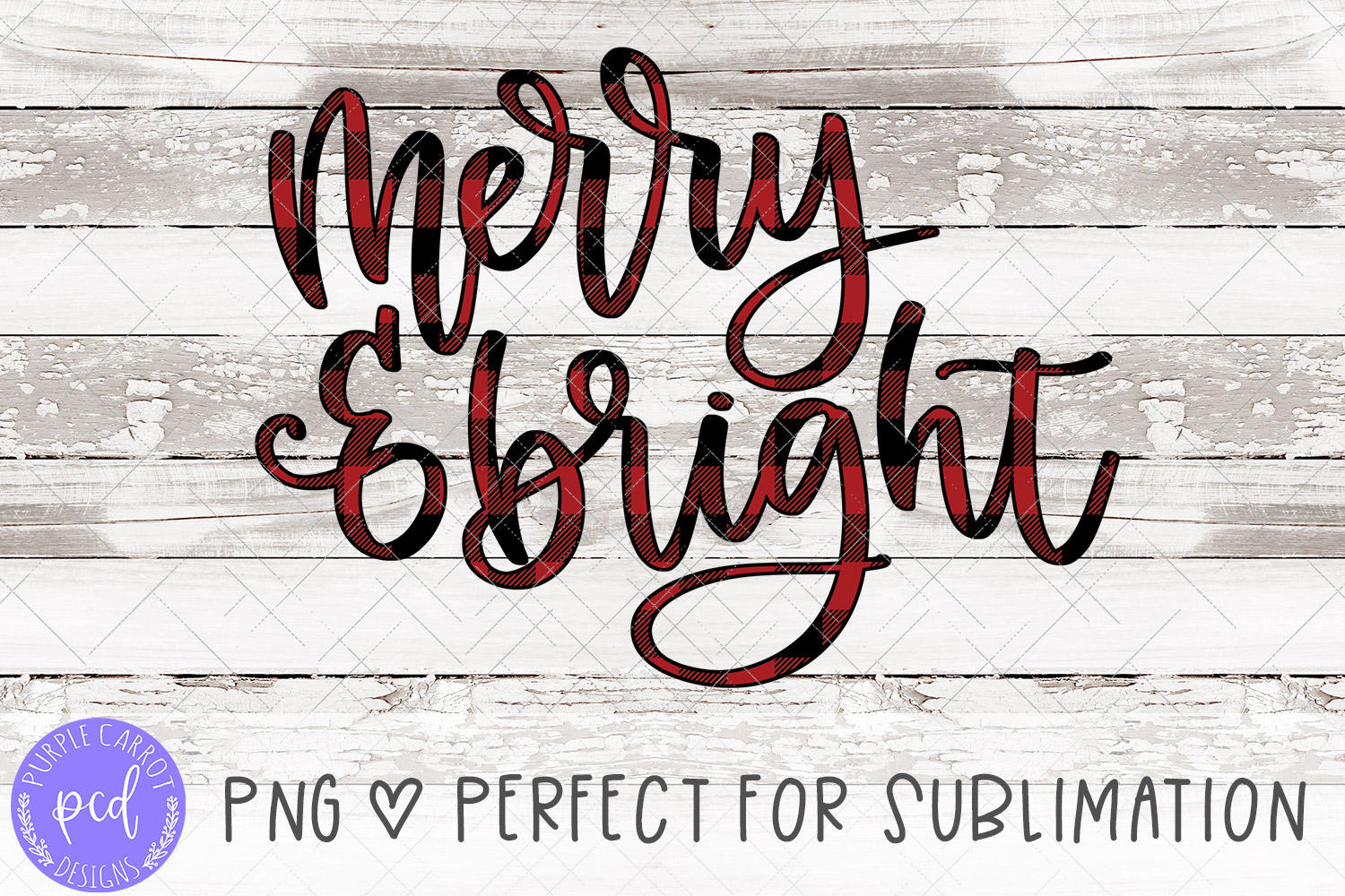 Download Merry and Bright Hand-Lettered Sublimation File (289133 ...