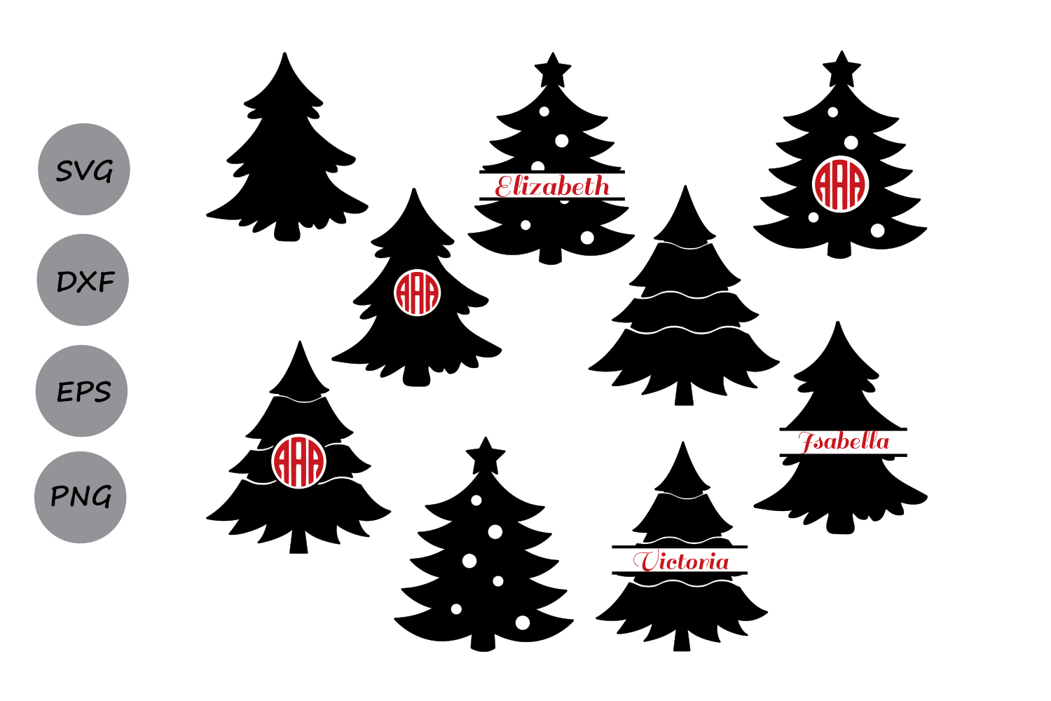 Download Christmas tree svg, Christmas tree Monogram Svg, christmas tree clipart, christmas tree cut file ...