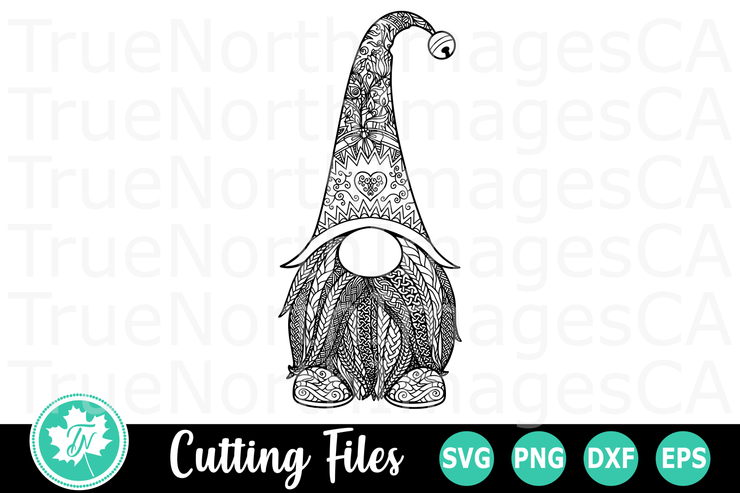 Download Gnome - A Zentangle SVG Cut File (408427) | Cut Files | Design Bundles