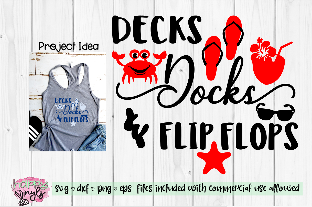 Decks Docks & Flip Flops - A Cruise and Boating SVG