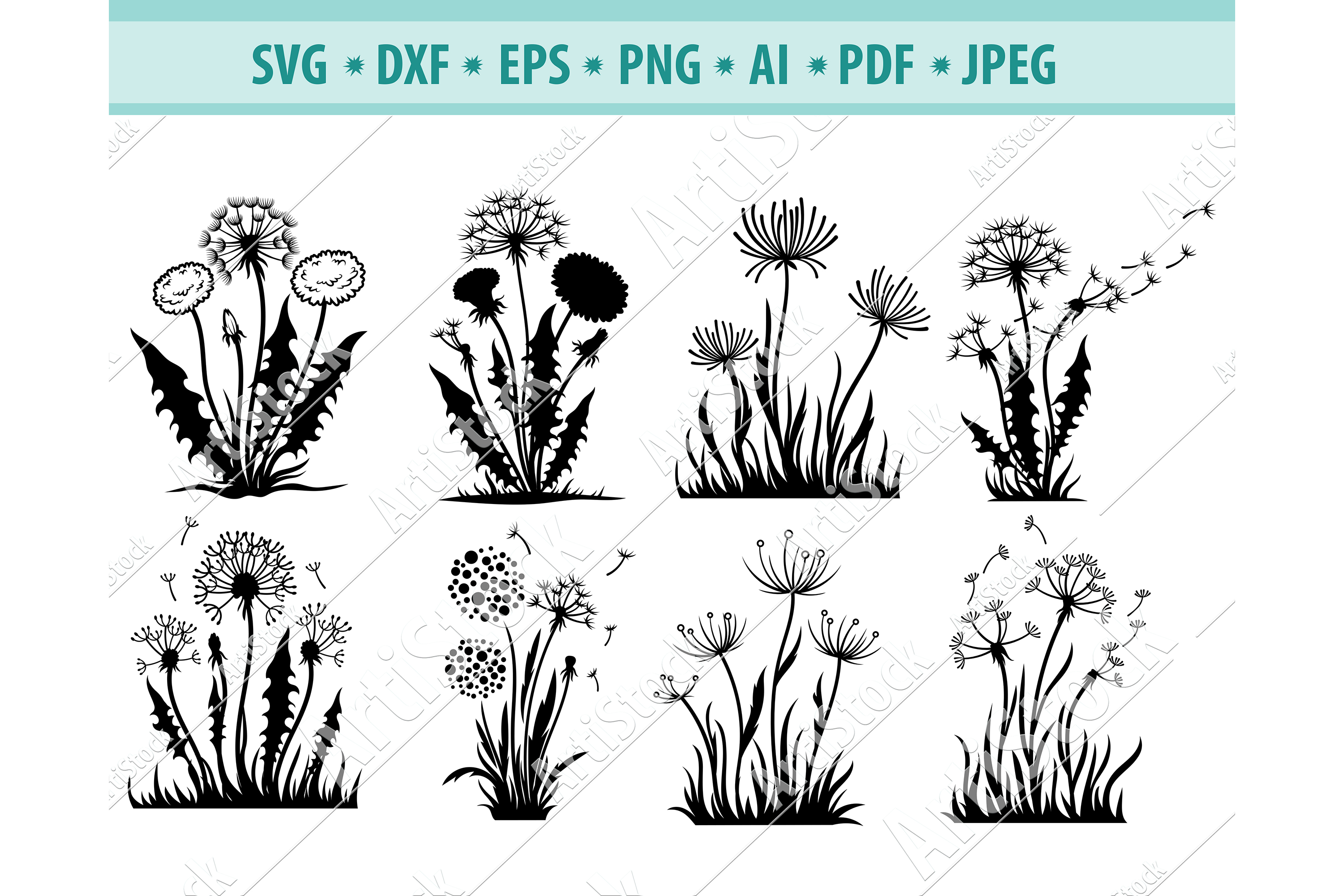 Download Dandelion Flower Svg, Nature Wish Png, Garden Plant Dxf, Eps