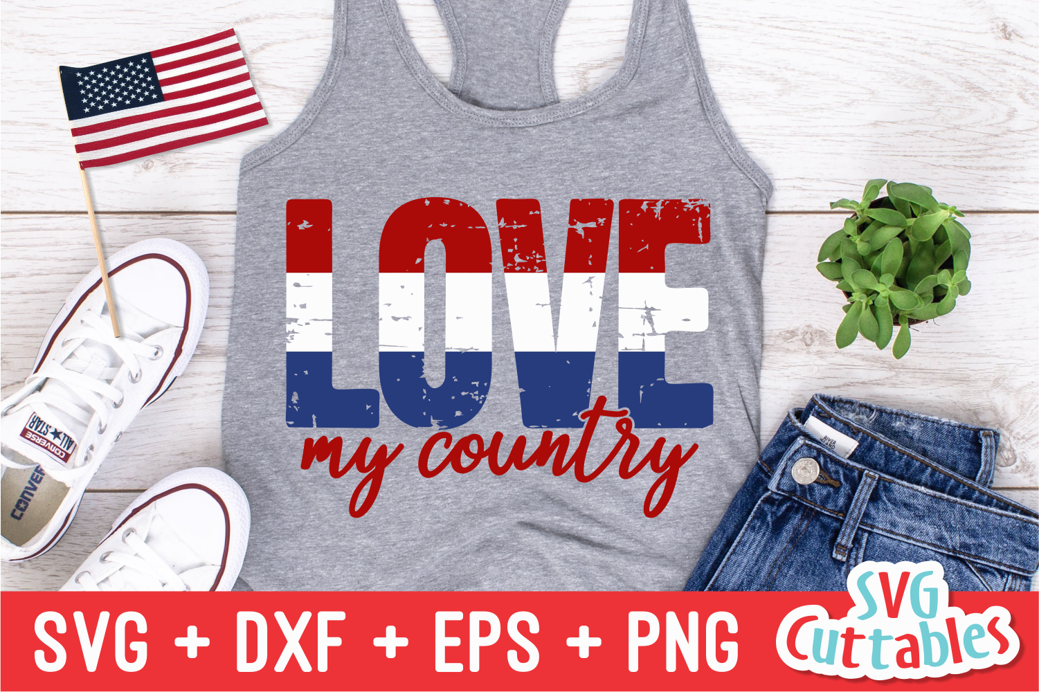 Love My Country | Fourth of July| SVG Cut File (269992) | Cut Files