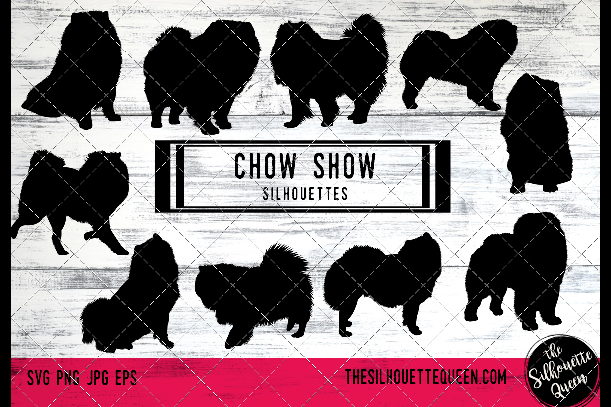 Chow Chow Dog svg files cricut, silhouette clip art, Vector
