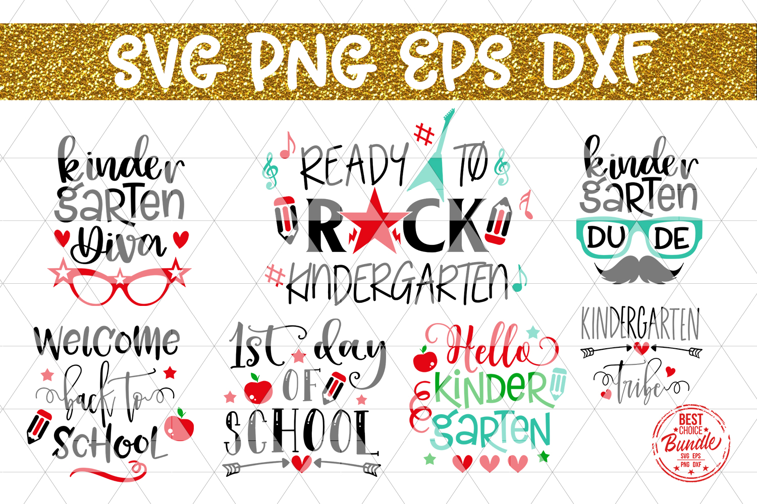 Download Back To School SVG Bundle, Kindergarten T shirt DXF EPS ...
