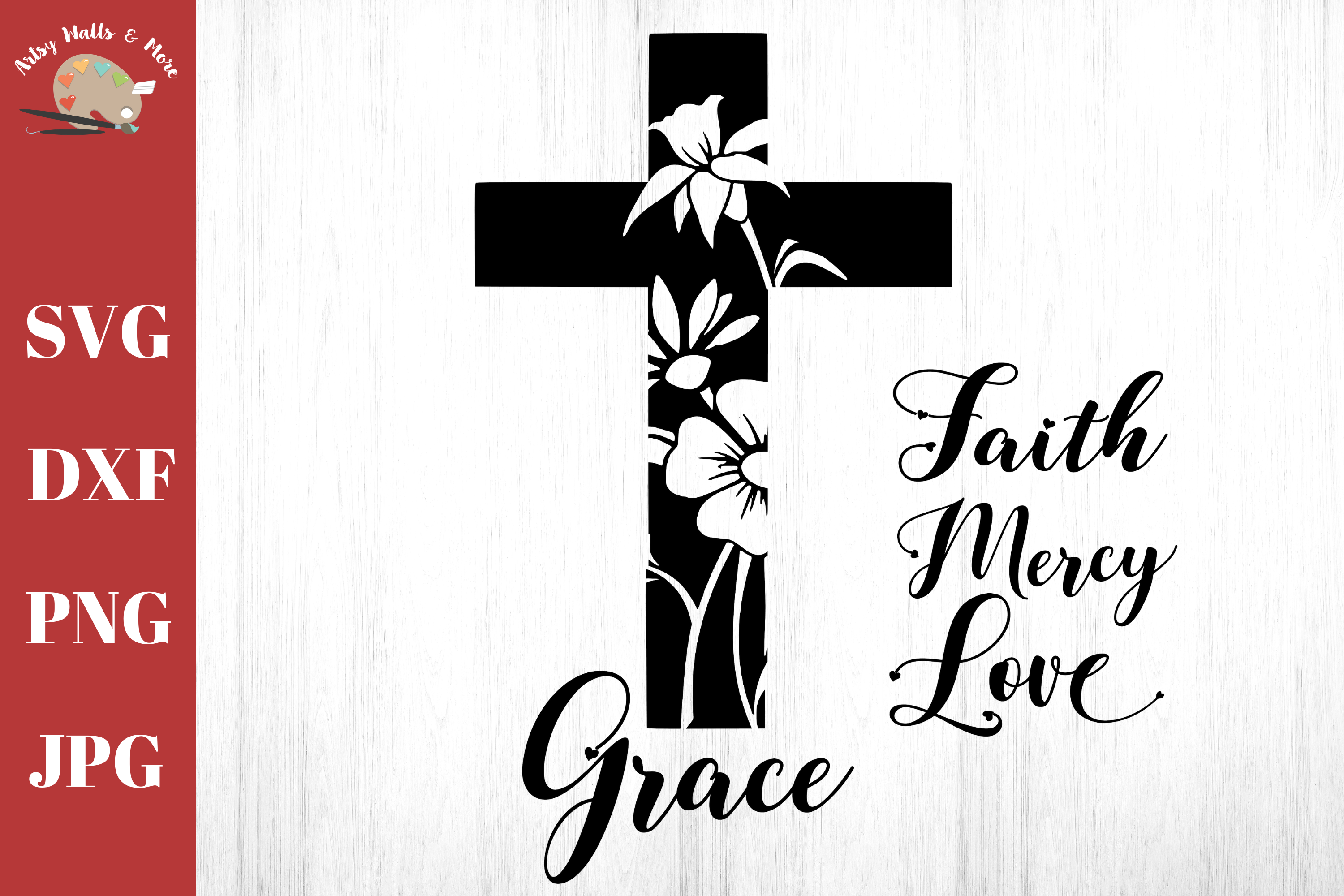 Download Free SVG Cross svg bundle - Cross with flowers - Christian faith.....