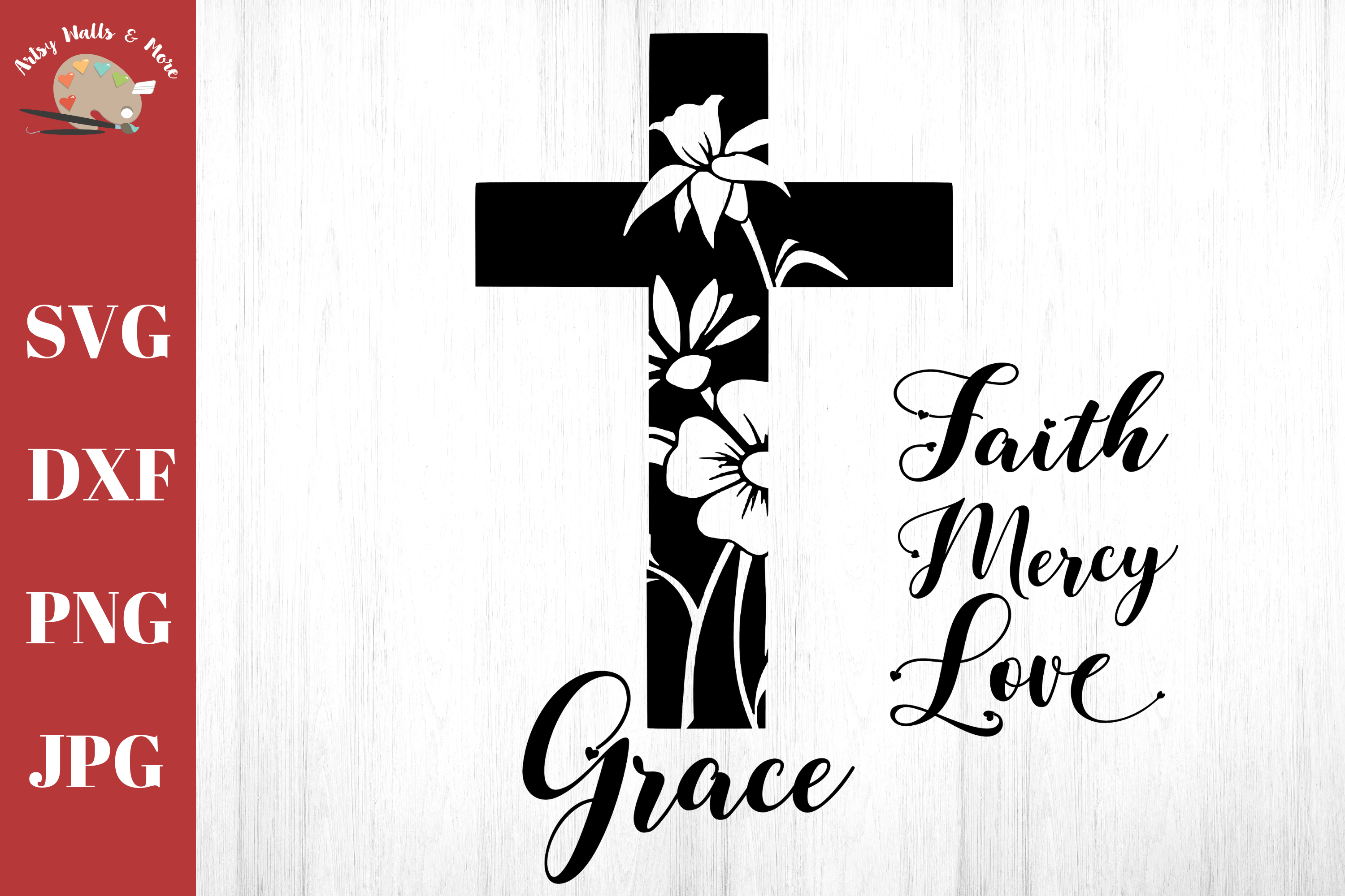 Cross svg bundle - Cross with flowers - Christian faith svg